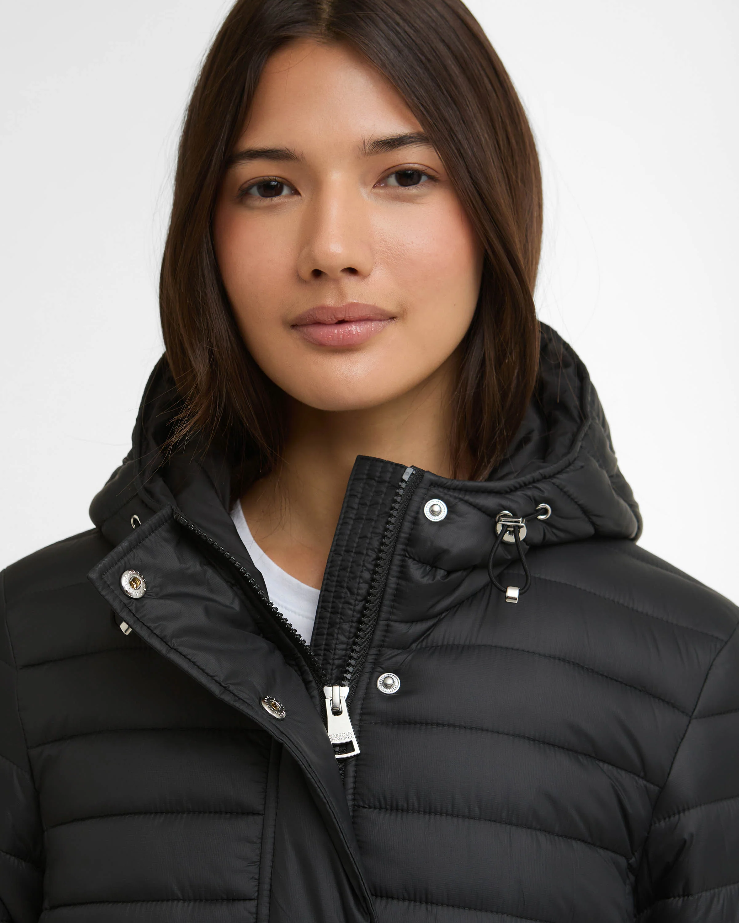 Barbour International Longline Jada Womens Puffer Jacket - Black - Image 2