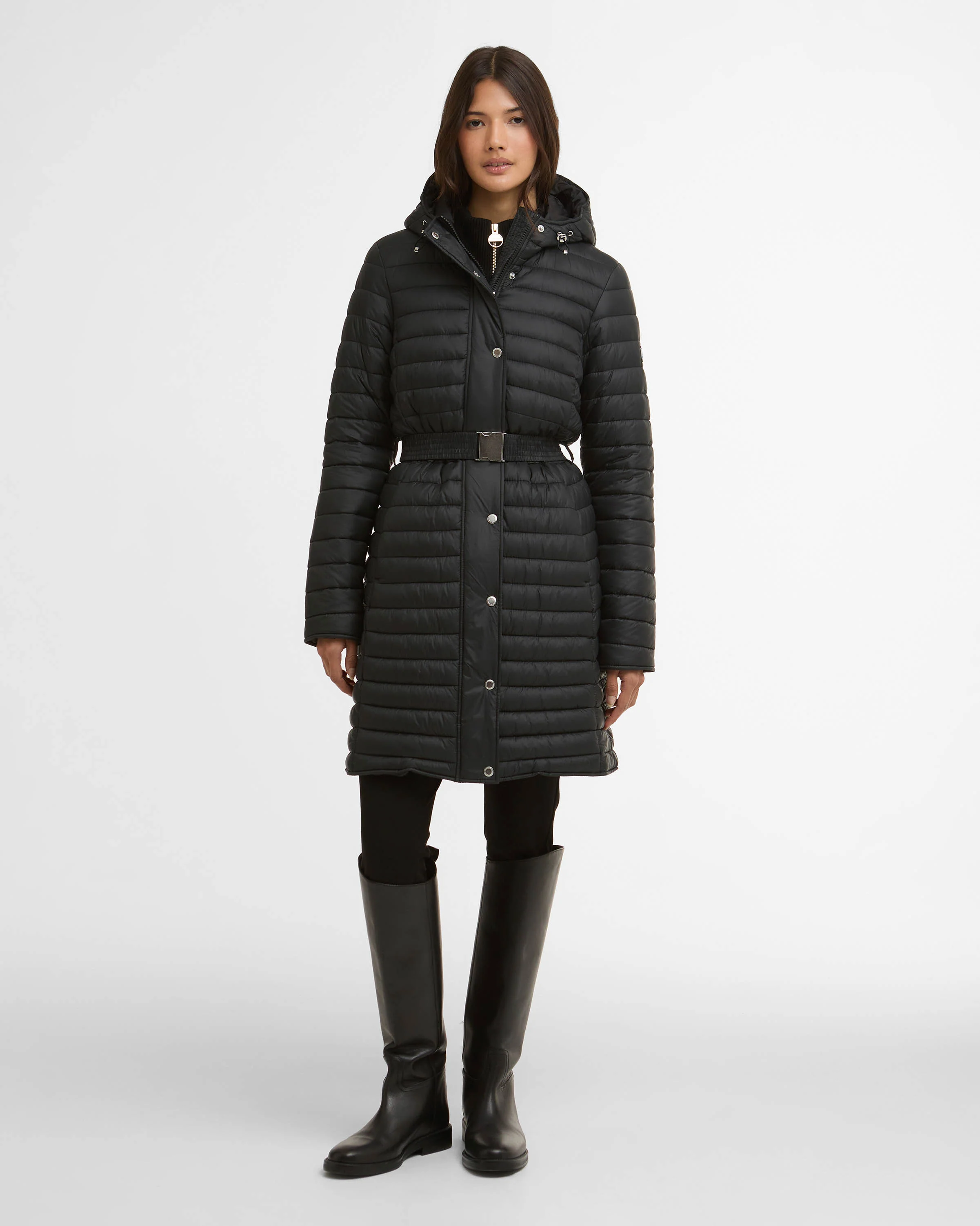 Barbour International Longline Jada Womens Puffer Jacket - Black - Image 4