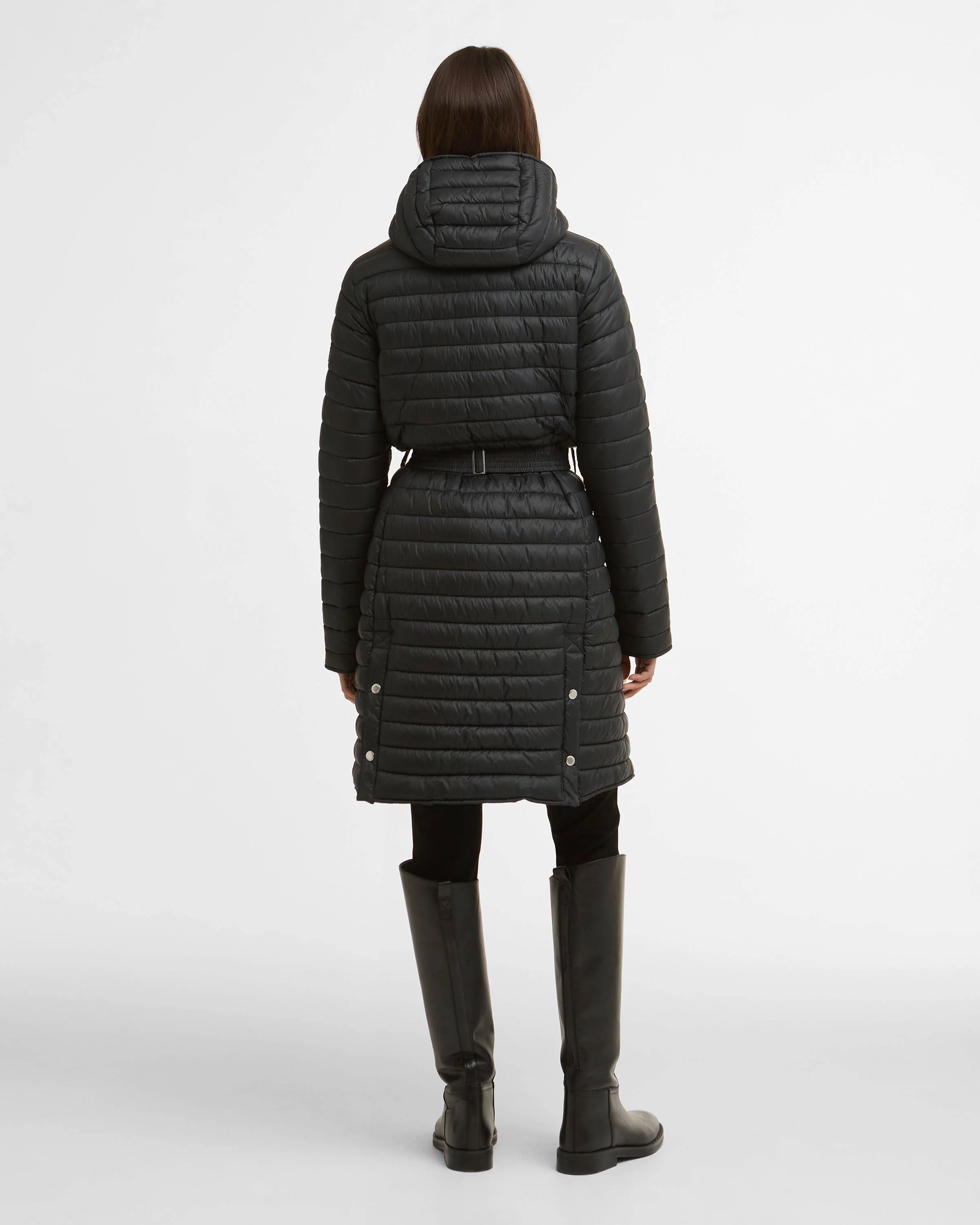 Barbour International Longline Jada Womens Puffer Jacket - Black - Image 5