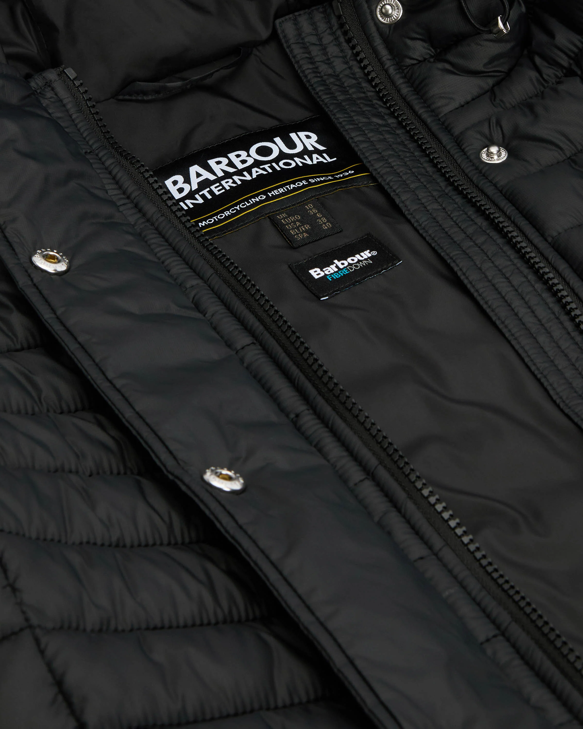 Barbour International Longline Jada Womens Puffer Jacket - Black - Image 7