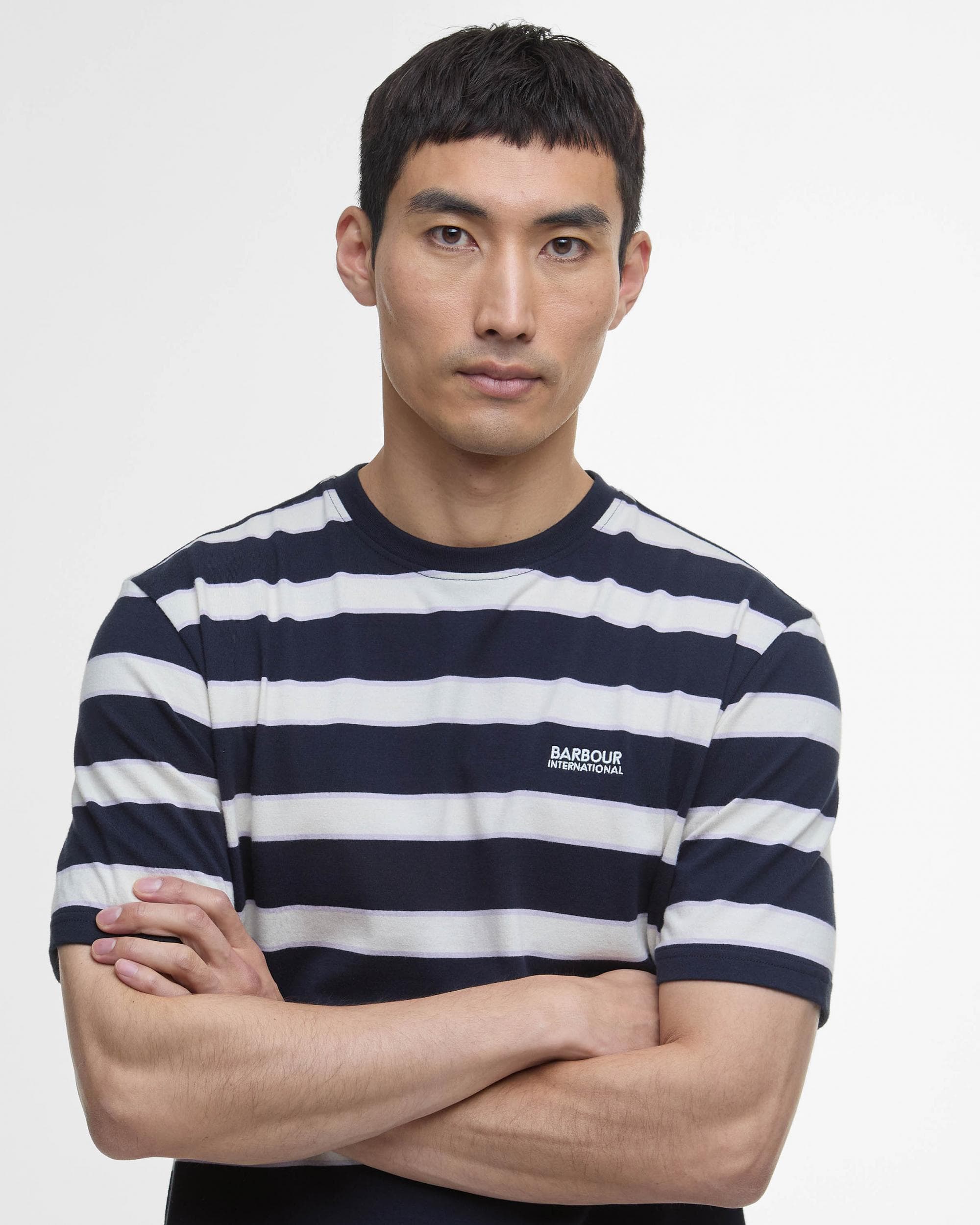 Barbour International Luca Stripe Mens T-Shirt - Navy - Image 2