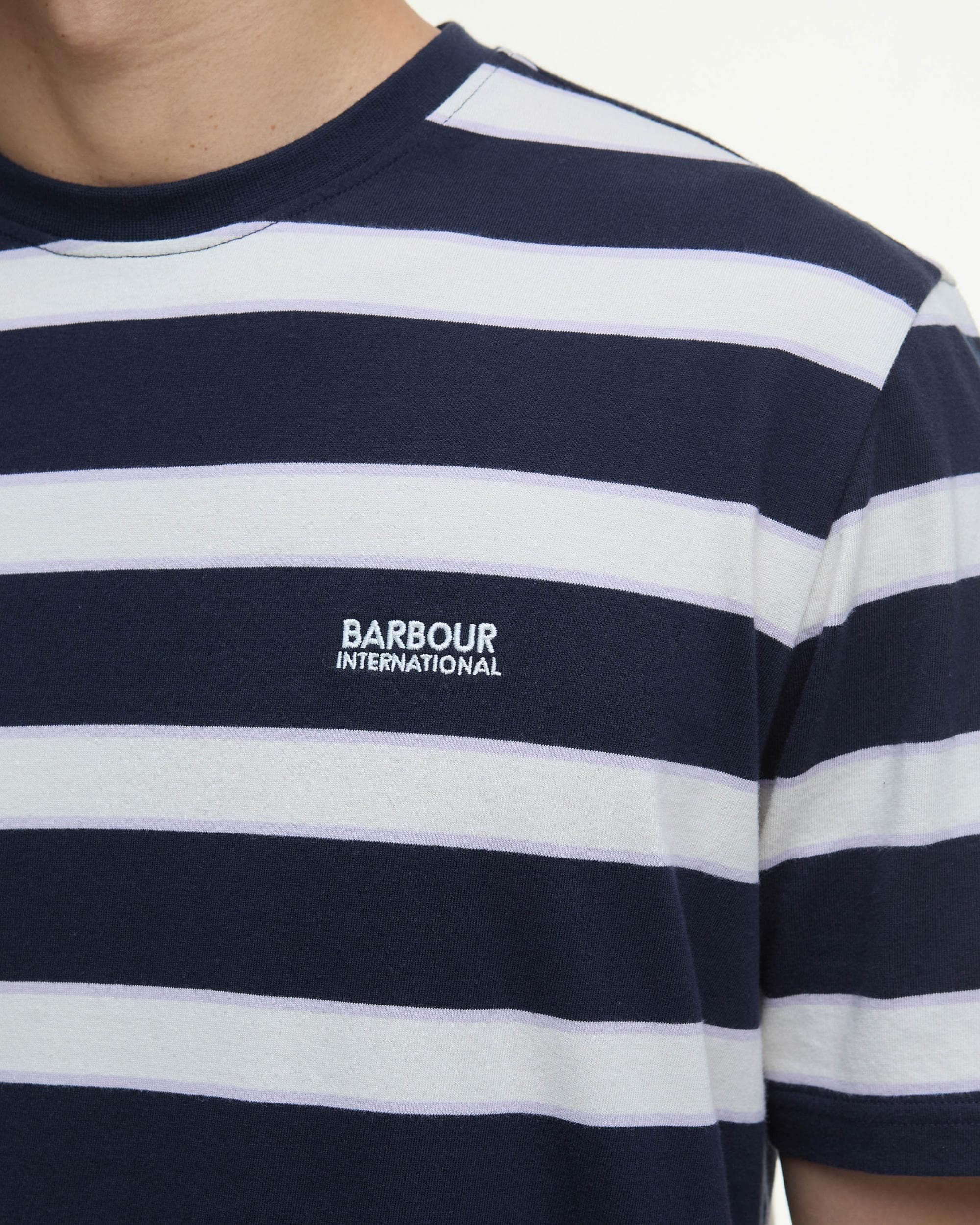 Barbour International Luca Stripe Mens T-Shirt - Navy - Image 3