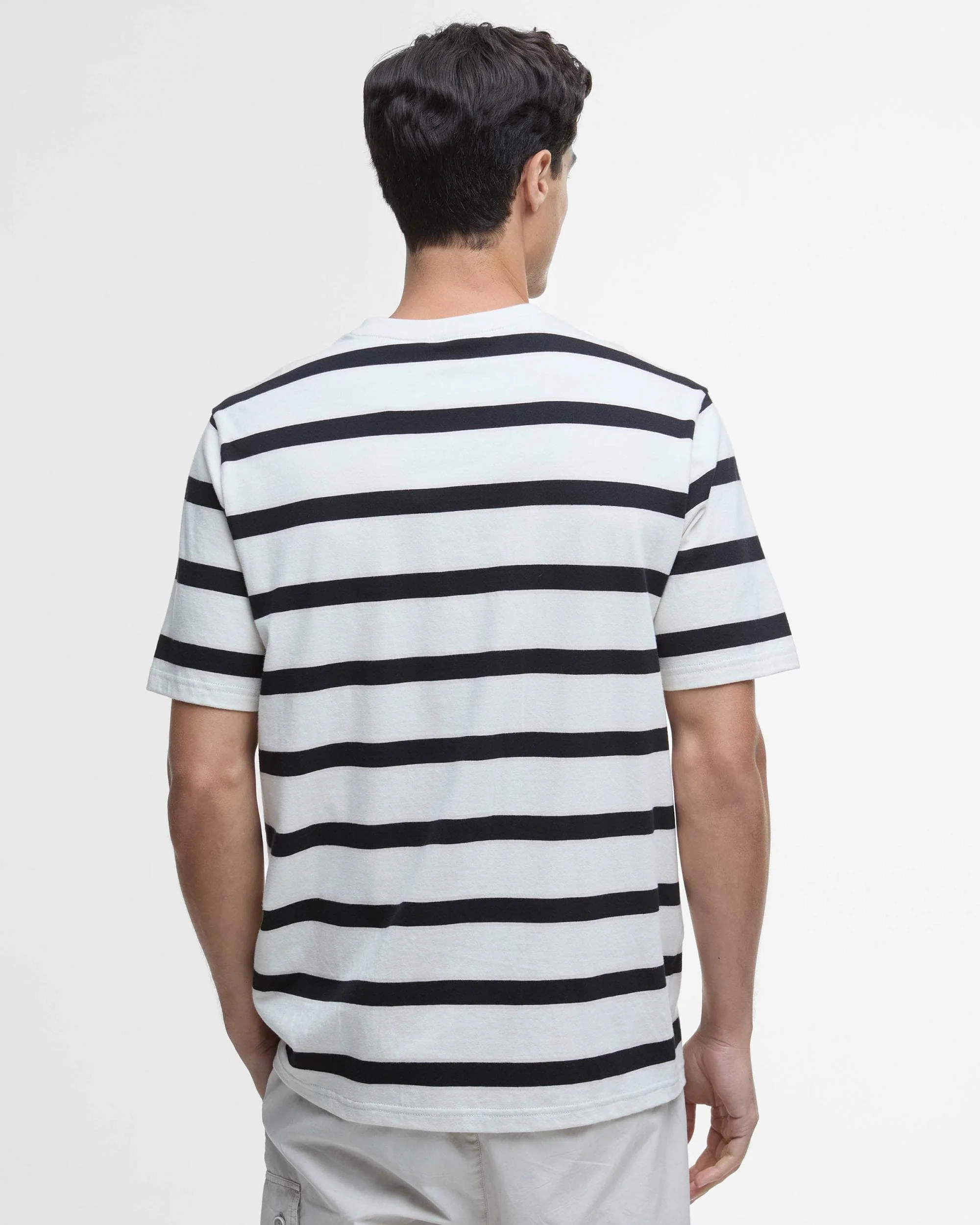 Barbour International Luca Stripe Mens T-Shirt - Whisper White - Image 2