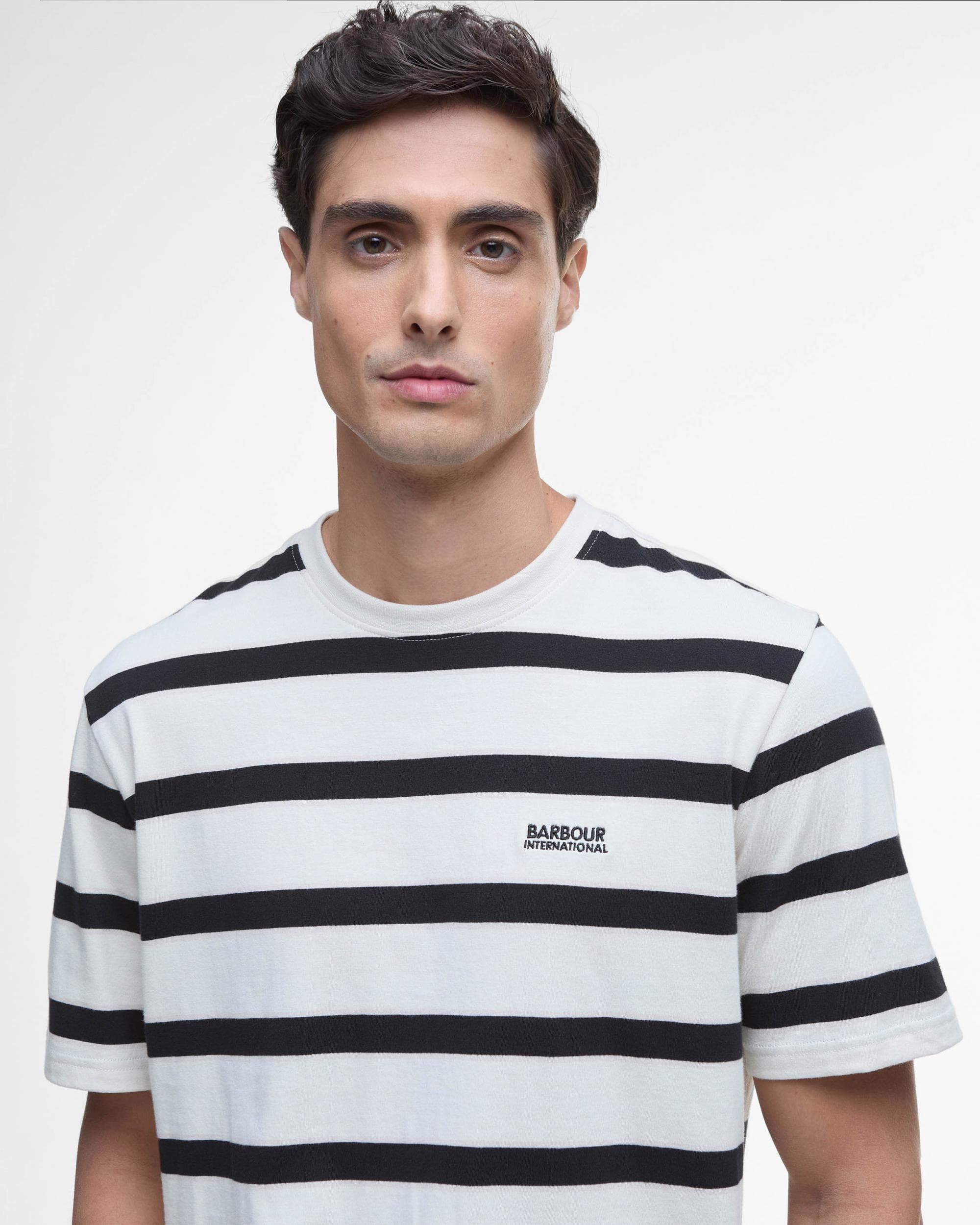 Barbour International Luca Stripe Mens T-Shirt - Whisper White - Image 3