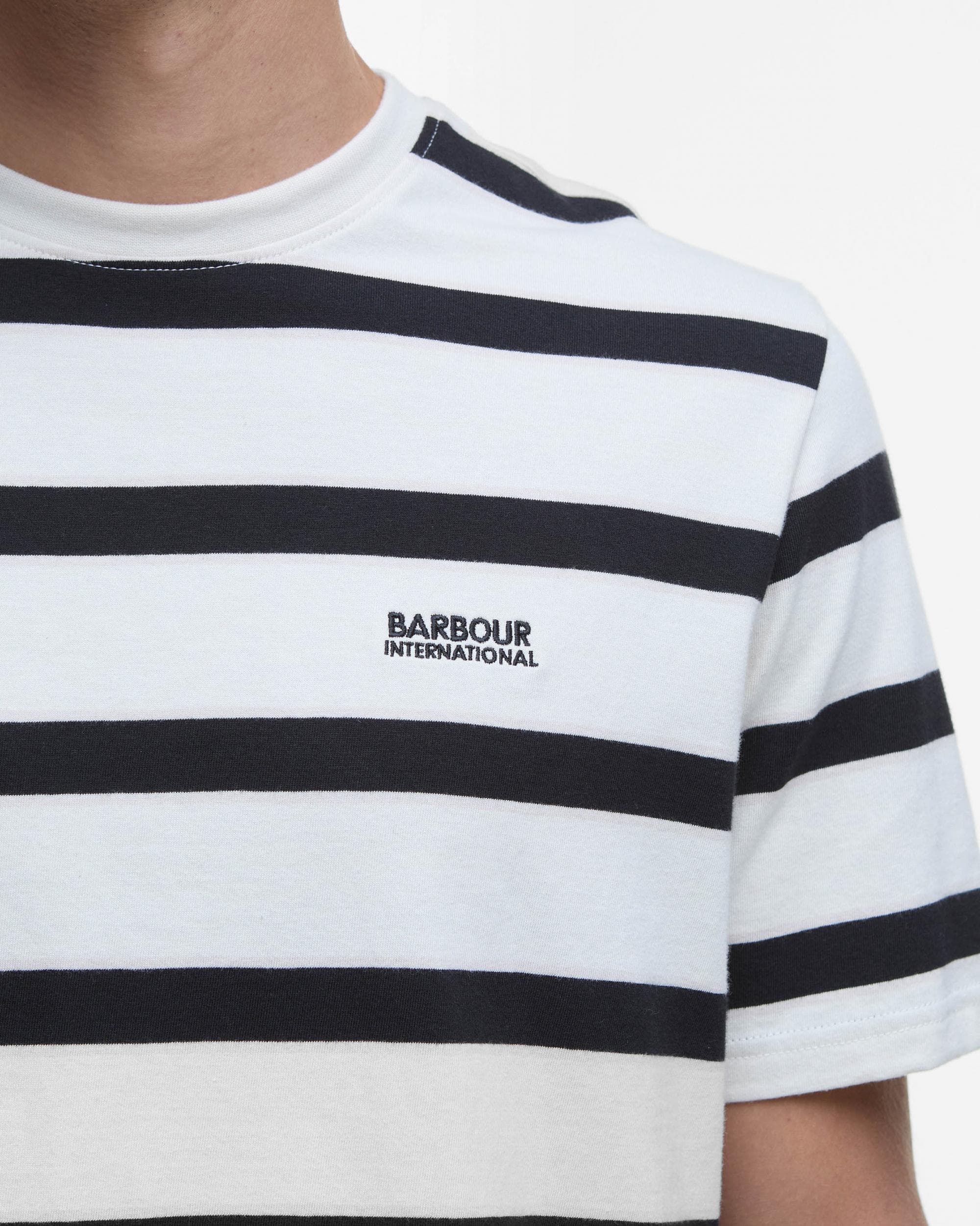 Barbour International Luca Stripe Mens T-Shirt - Whisper White - Image 4