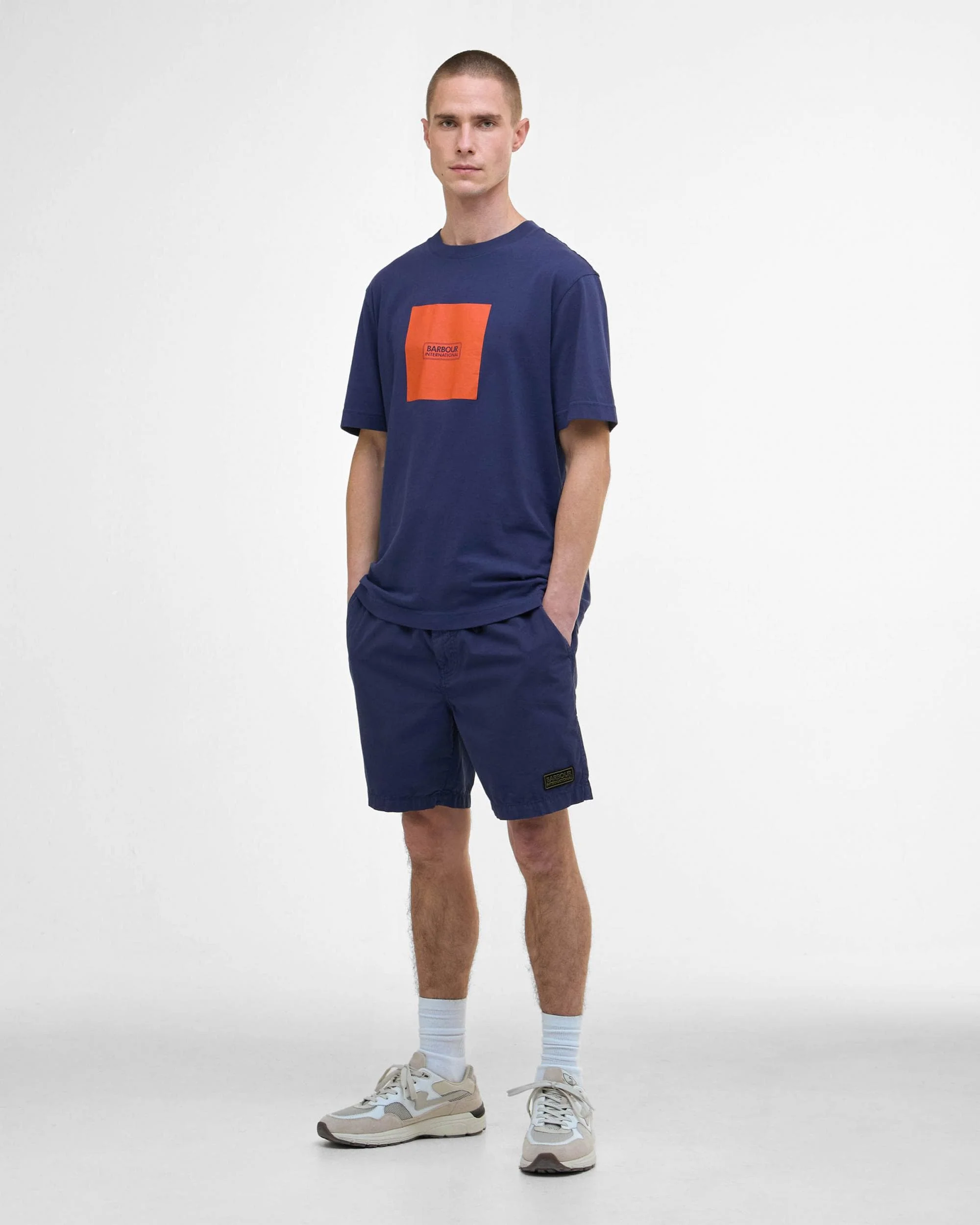 Barbour International Mass Mens Graphic T-Shirt - Pigment Navy - Image 3