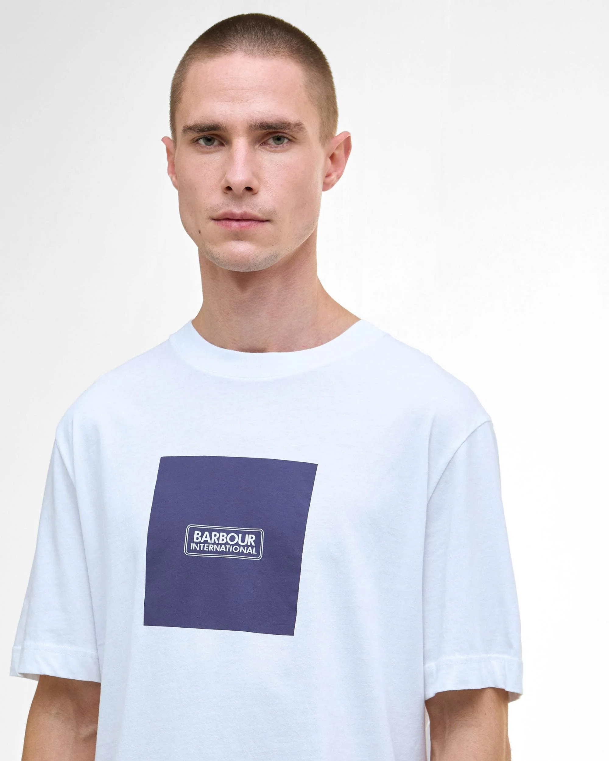 Barbour International Mass Mens Graphic T-Shirt - White - Image 2