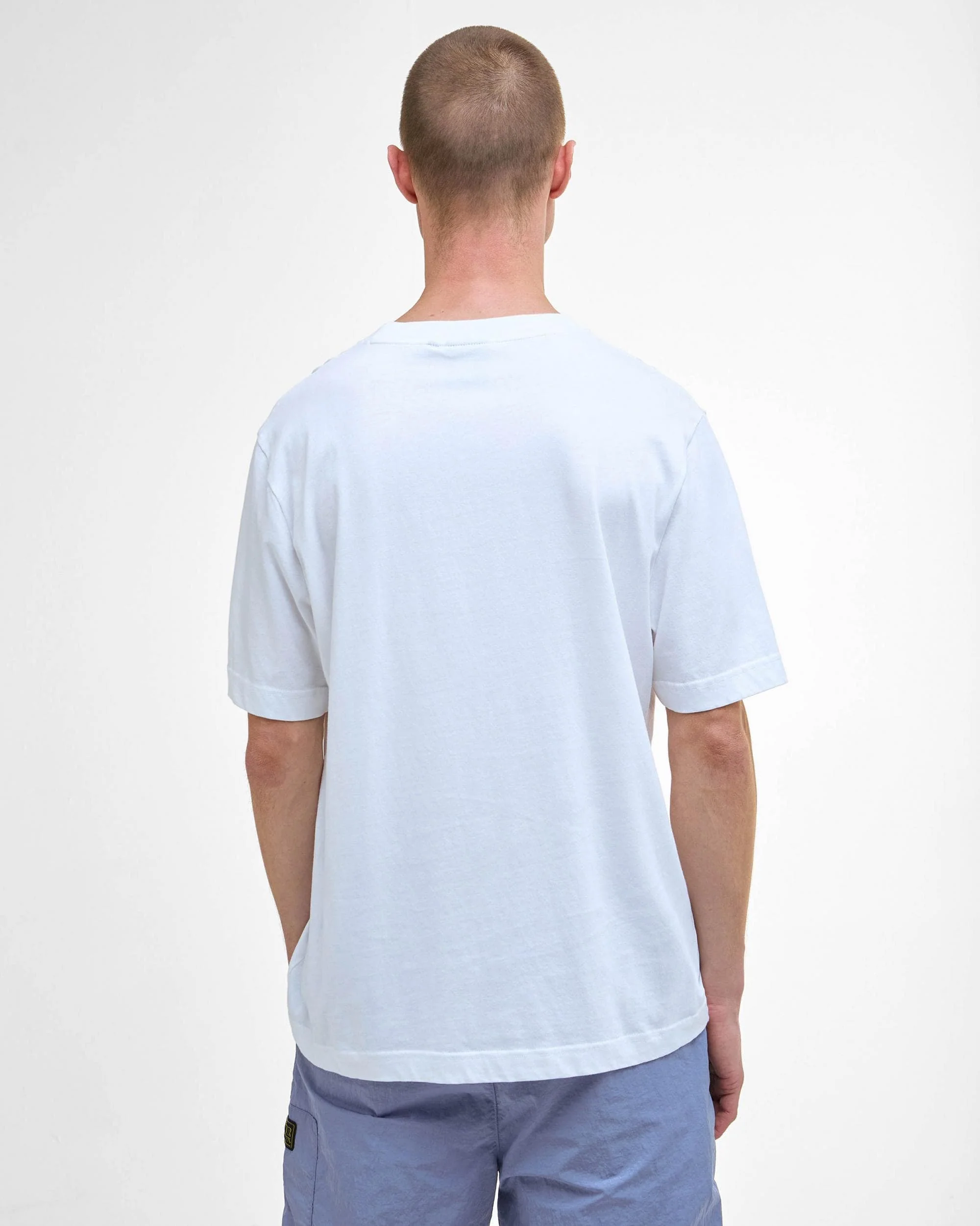 Barbour International Mass Mens Graphic T-Shirt - White - Image 4