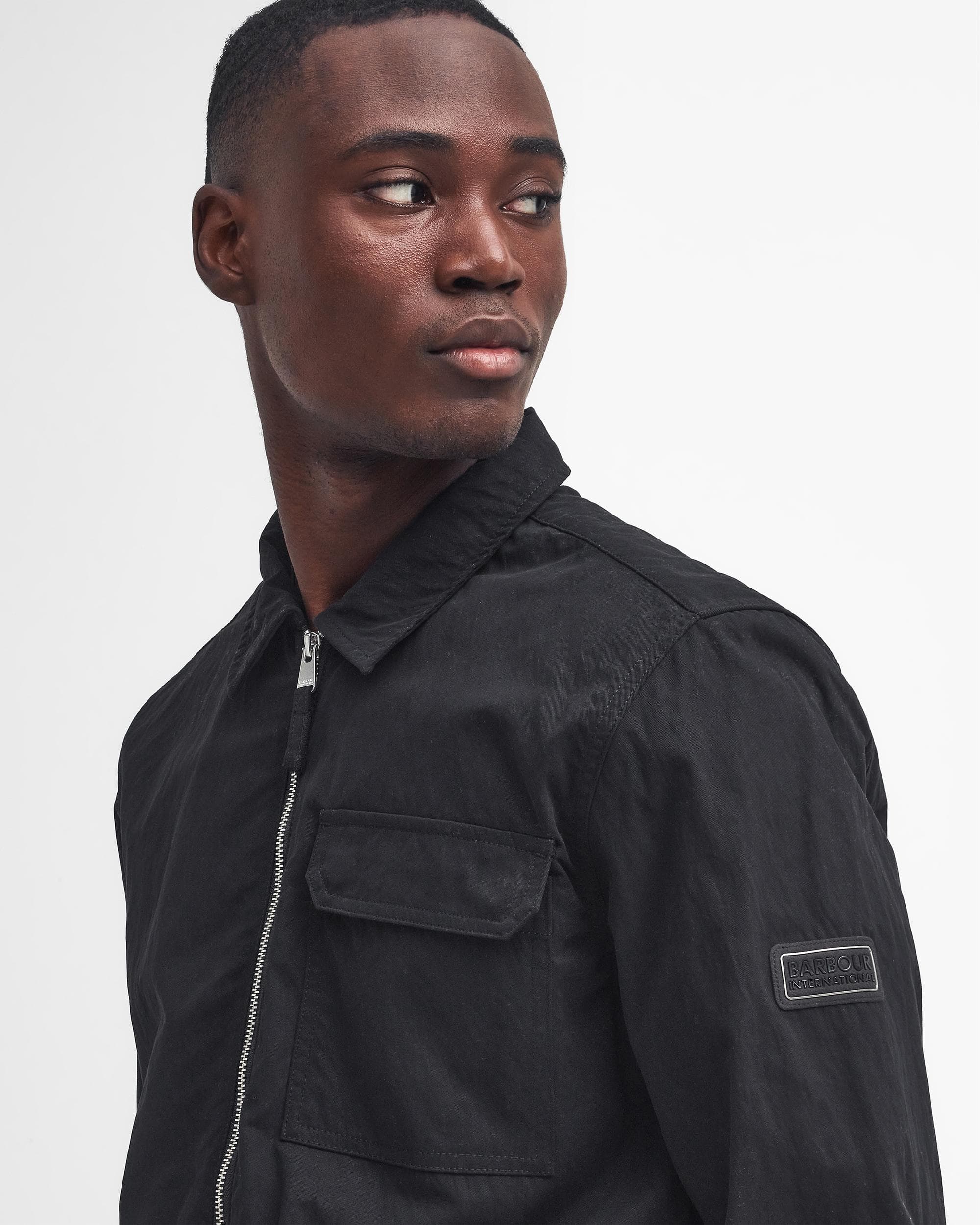 Barbour International Maze Peached Mens Overshirt - Black - Image 2
