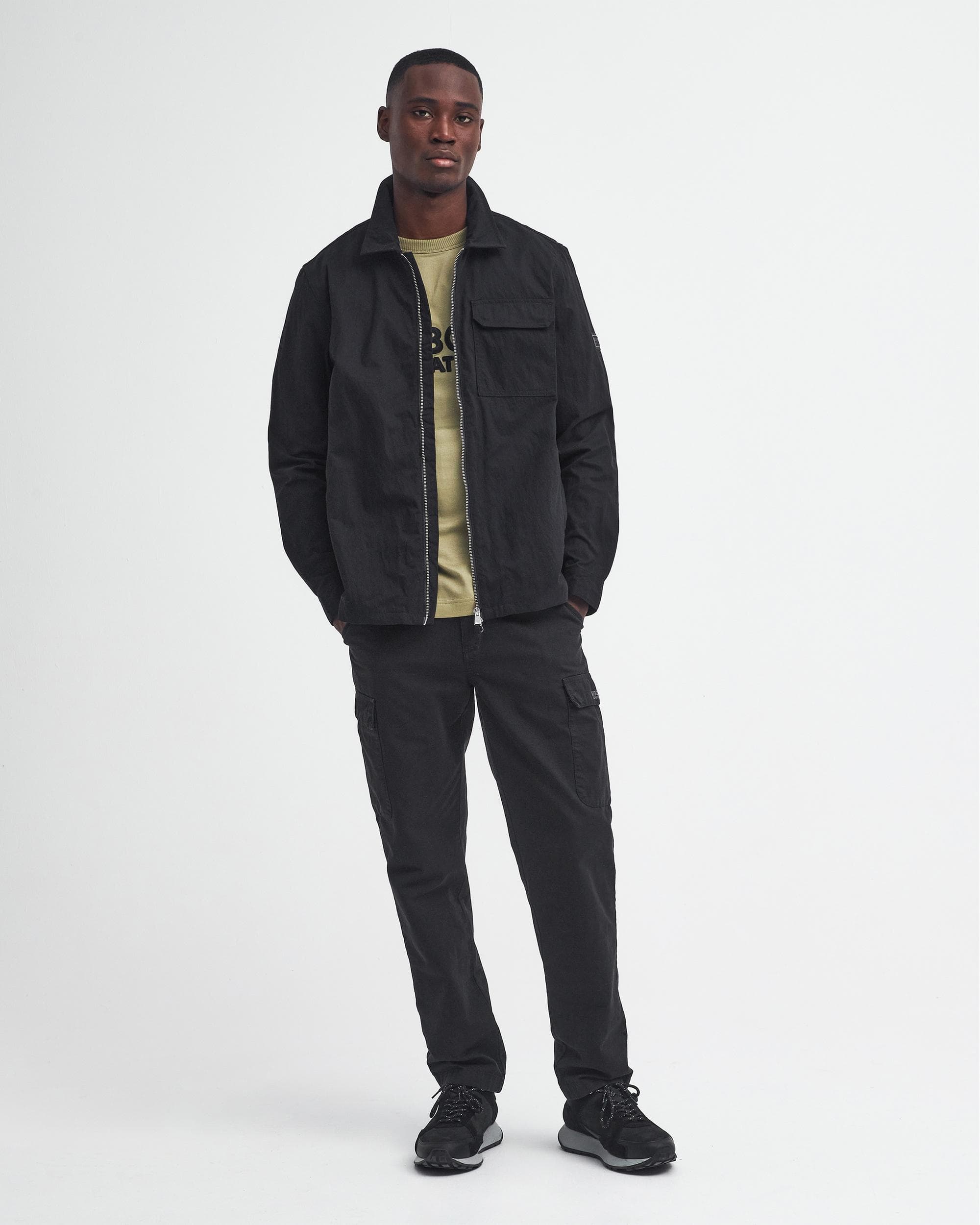 Barbour International Maze Peached Mens Overshirt - Black - Image 3
