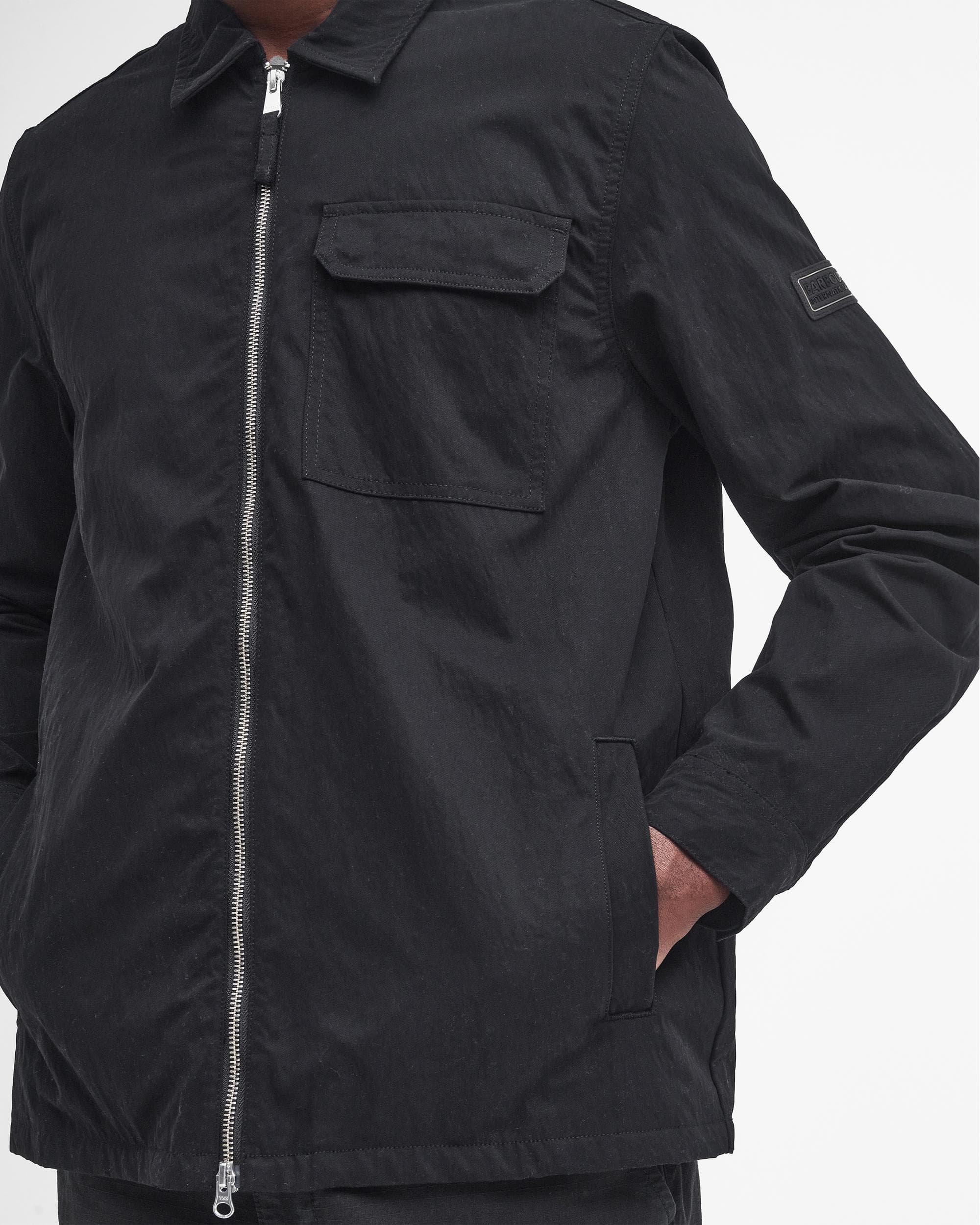 Barbour International Maze Peached Mens Overshirt - Black - Image 5