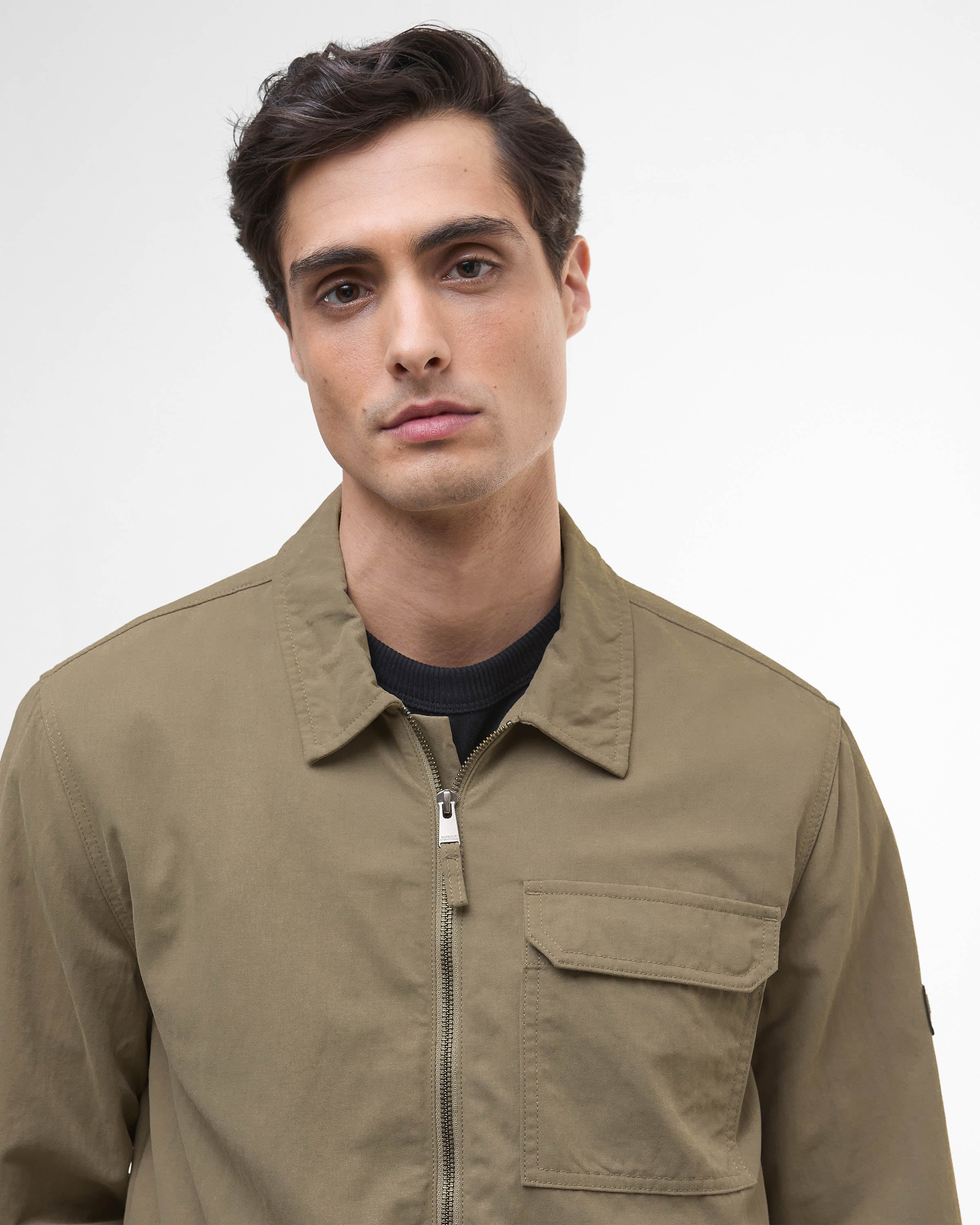 Barbour International Maze Peached Mens Overshirt - Brindle - Image 2