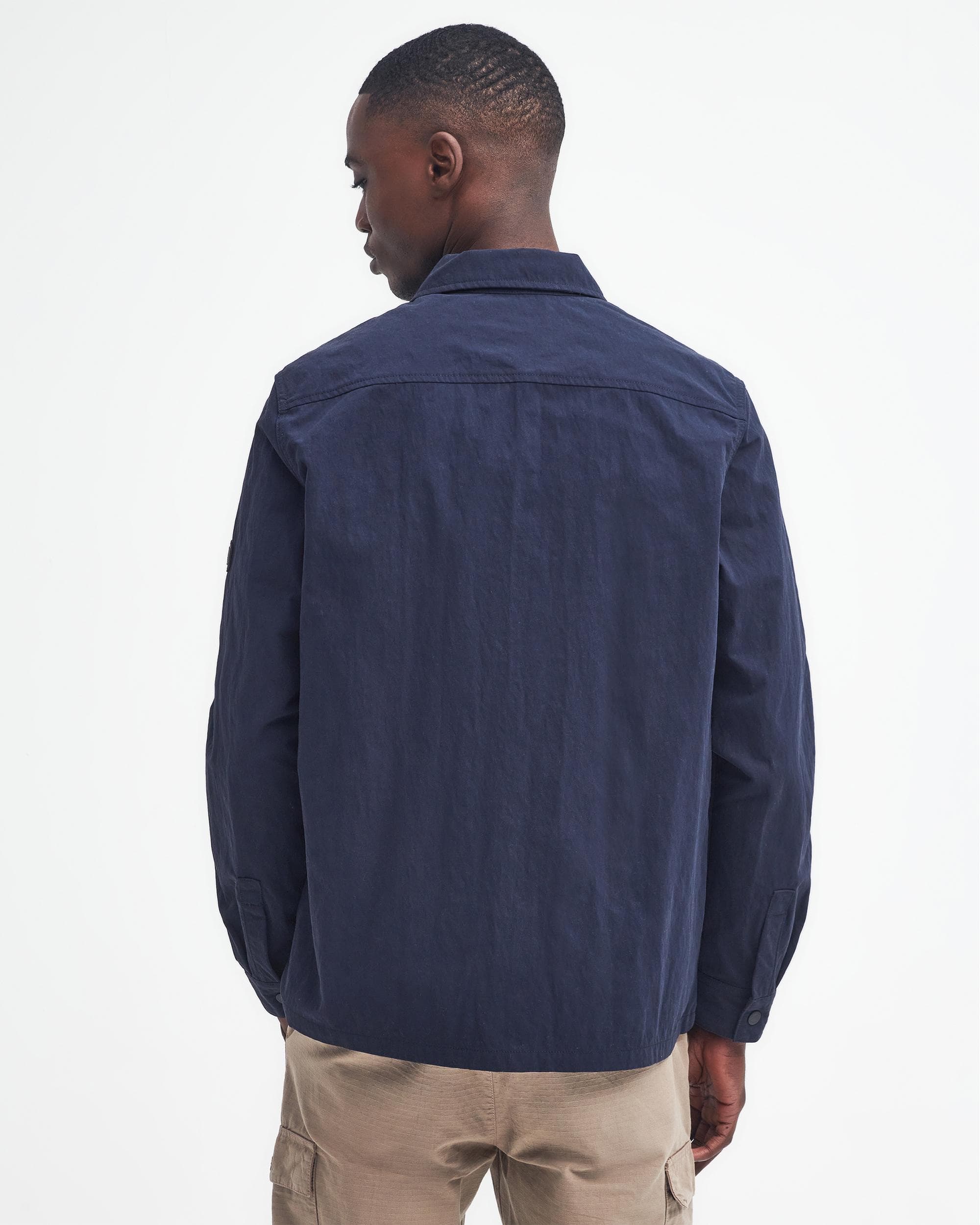 Barbour International Maze Peached Mens Overshirt - Navy - Image 4