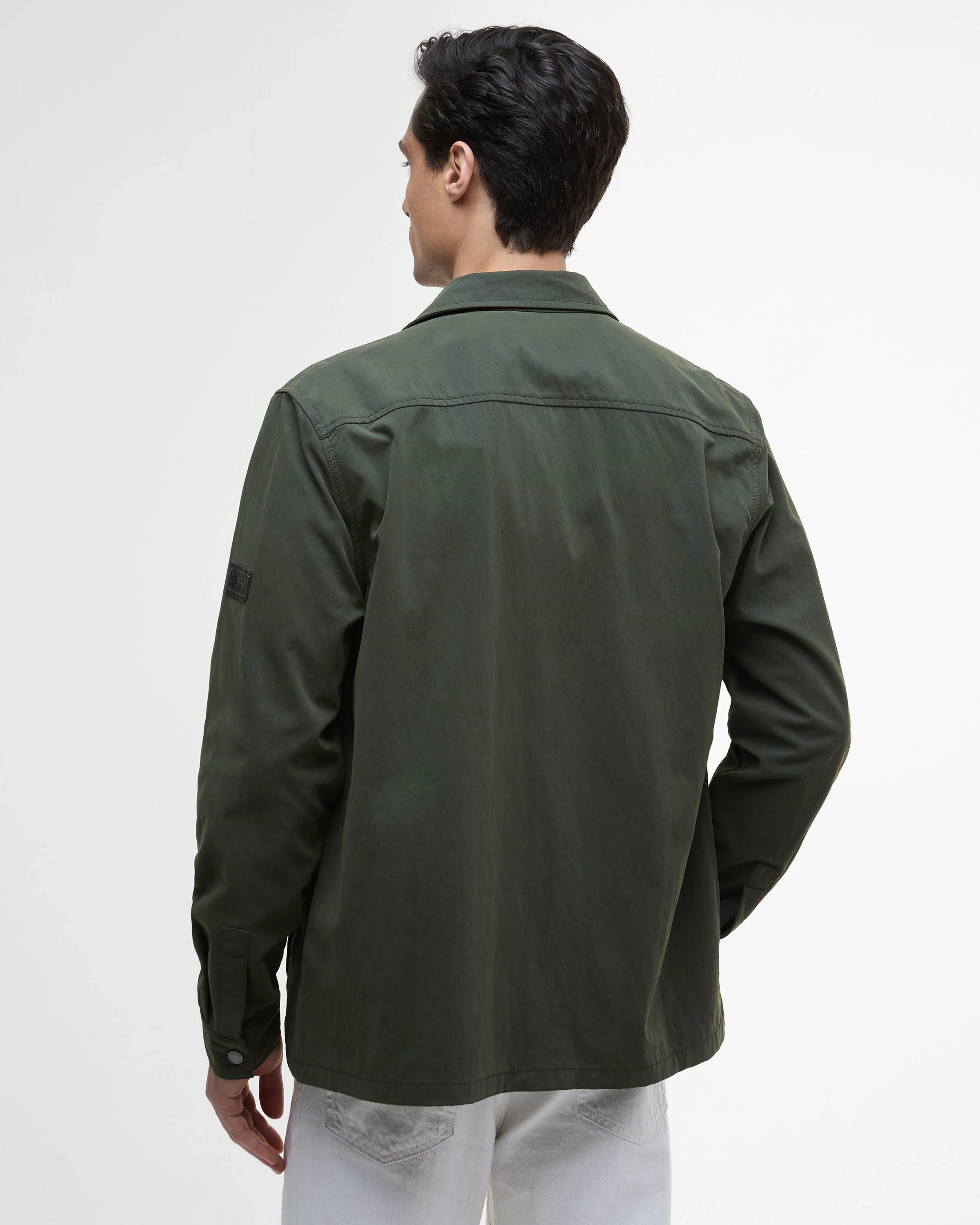 Barbour International Maze Peached Mens Overshirt - Sage - Image 6