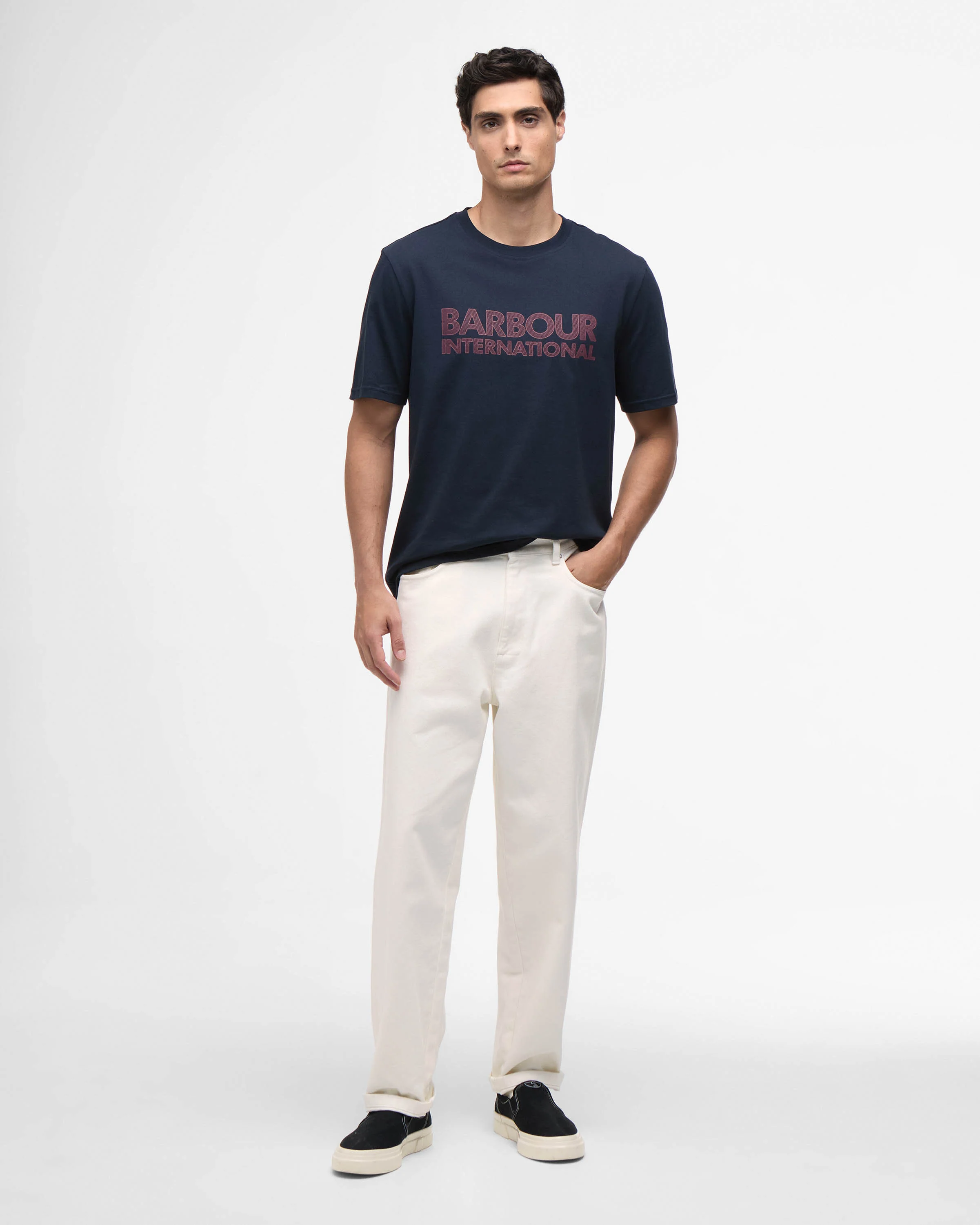 Barbour International Mens Essential Graphic T-Shirt - Navy - Image 4