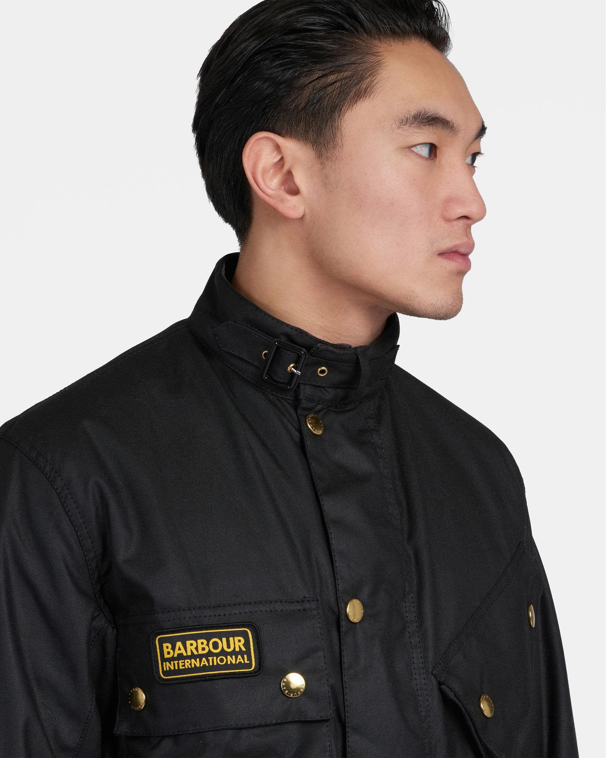 Barbour International Mens Original Wax Jacket - Black - Image 2