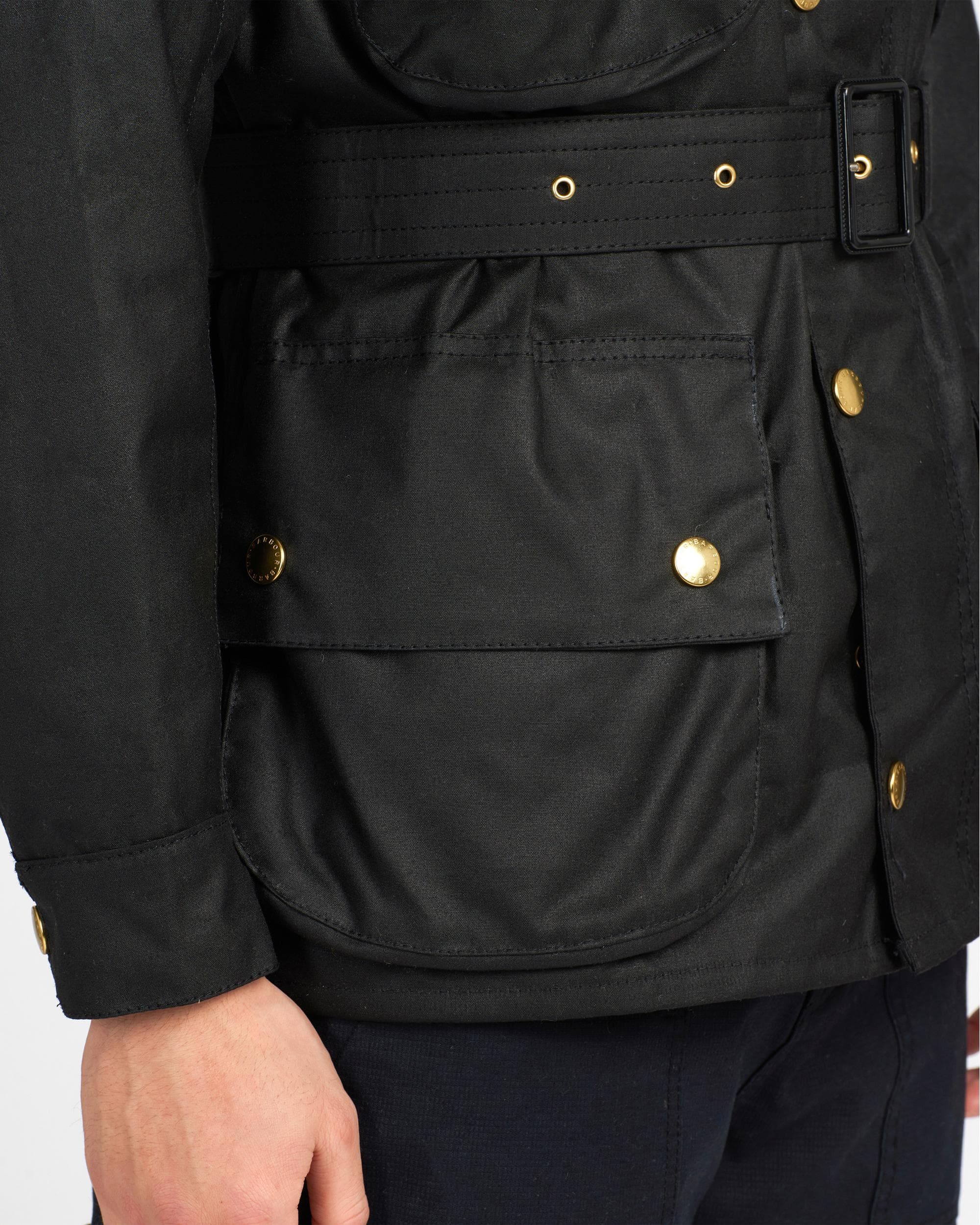 Barbour International Mens Original Wax Jacket - Black - Image 3
