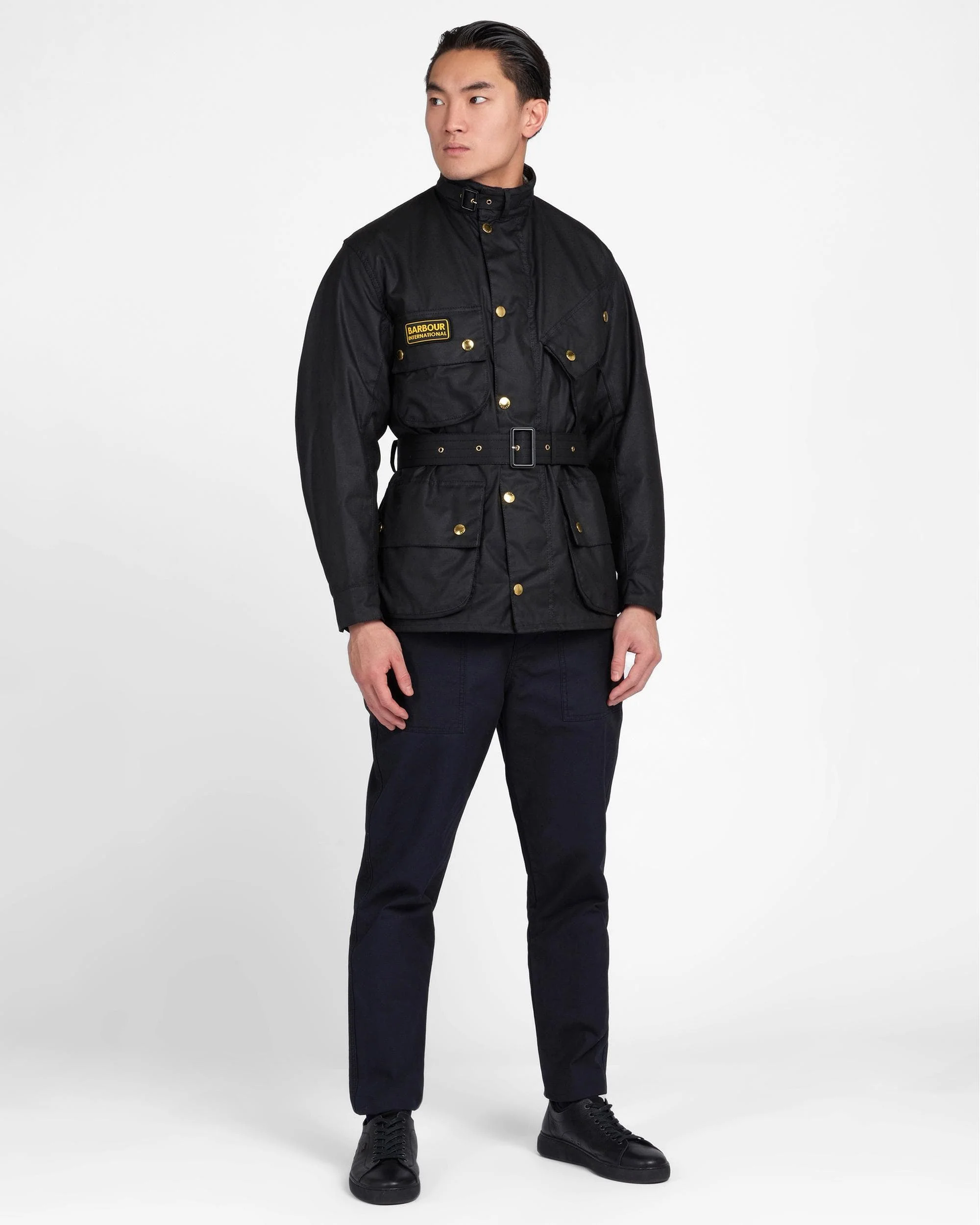 Barbour International Mens Original Wax Jacket - Black - Image 5
