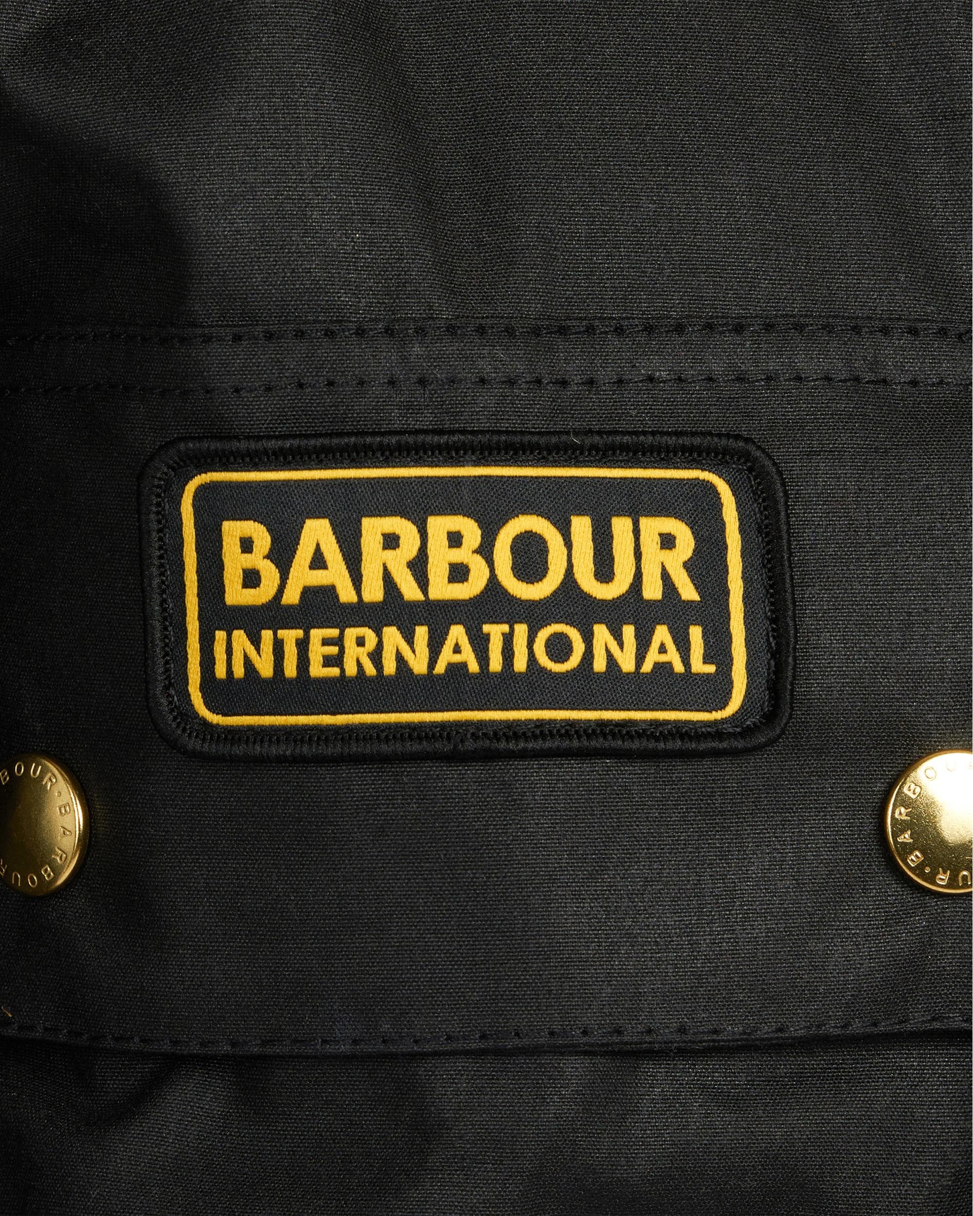 Barbour International Mens Original Wax Jacket - Black - Image 8