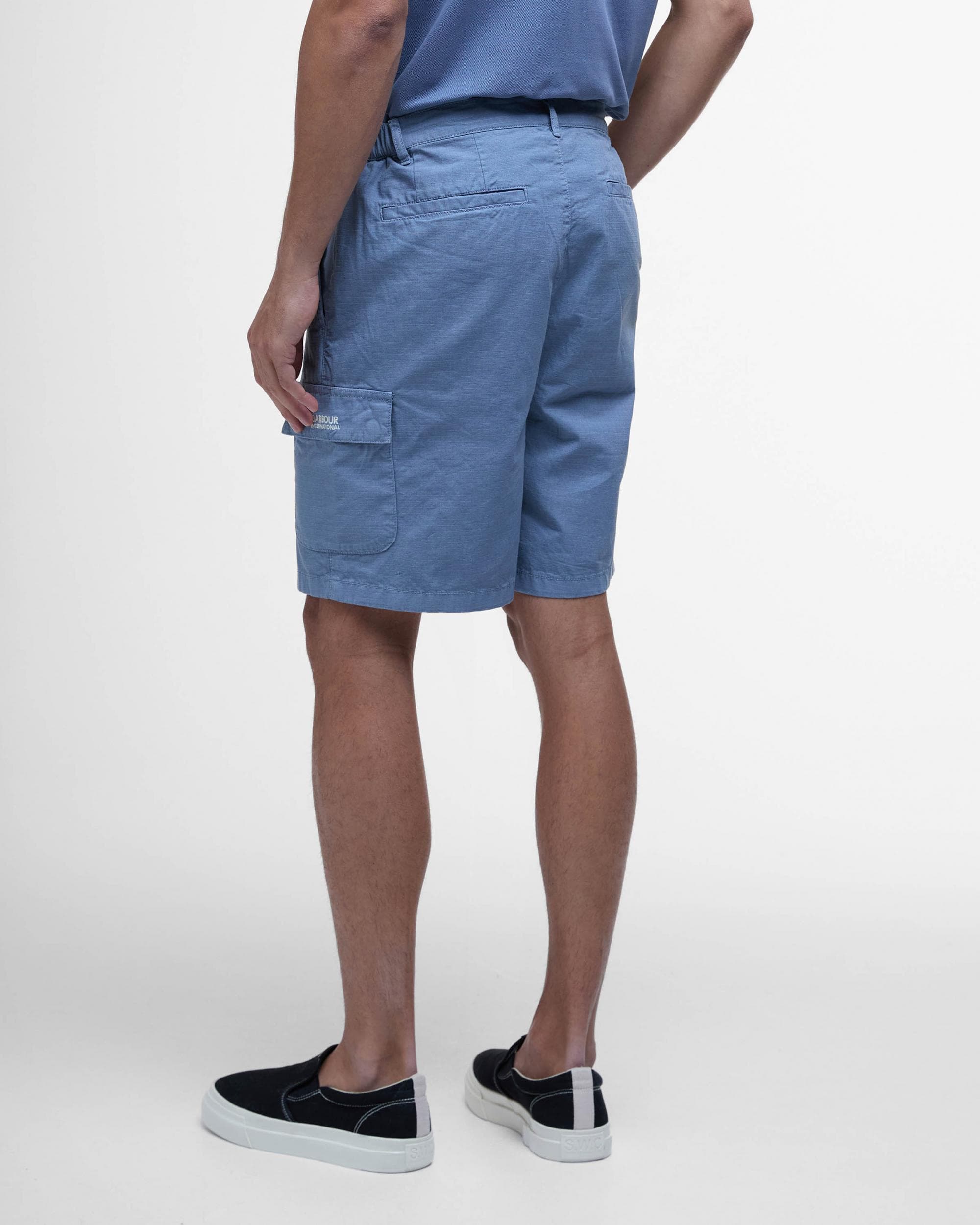Barbour International Mens Ripstop Shorts - Washed Blue - Image 3