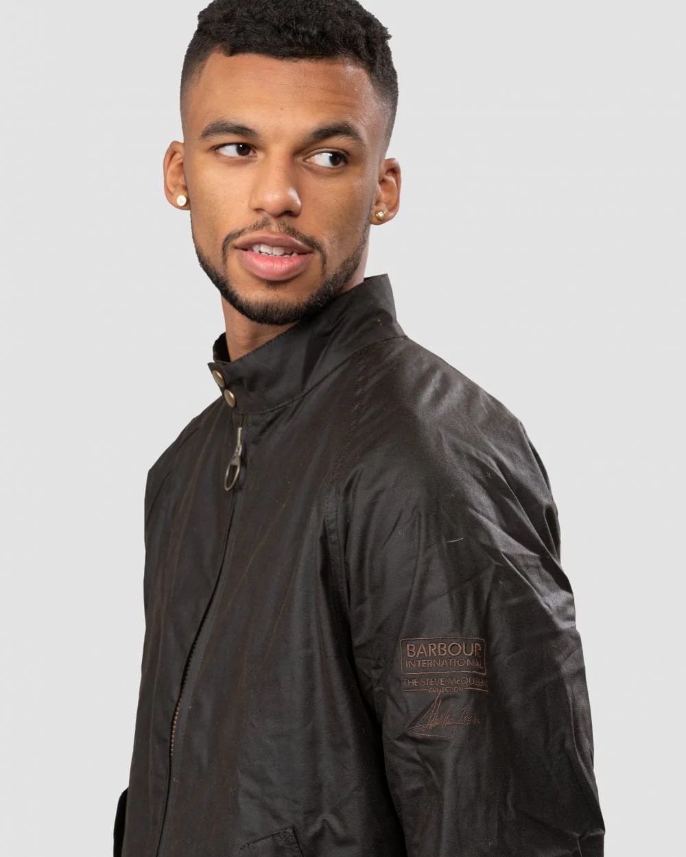 Barbour International Merchant Mens Wax Jacket - Olive - Image 2