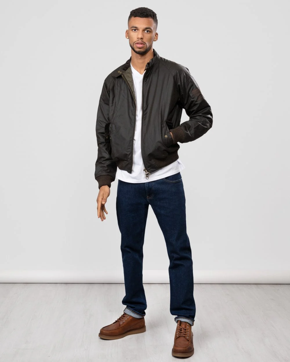 Barbour International Merchant Mens Wax Jacket - Olive - Image 3