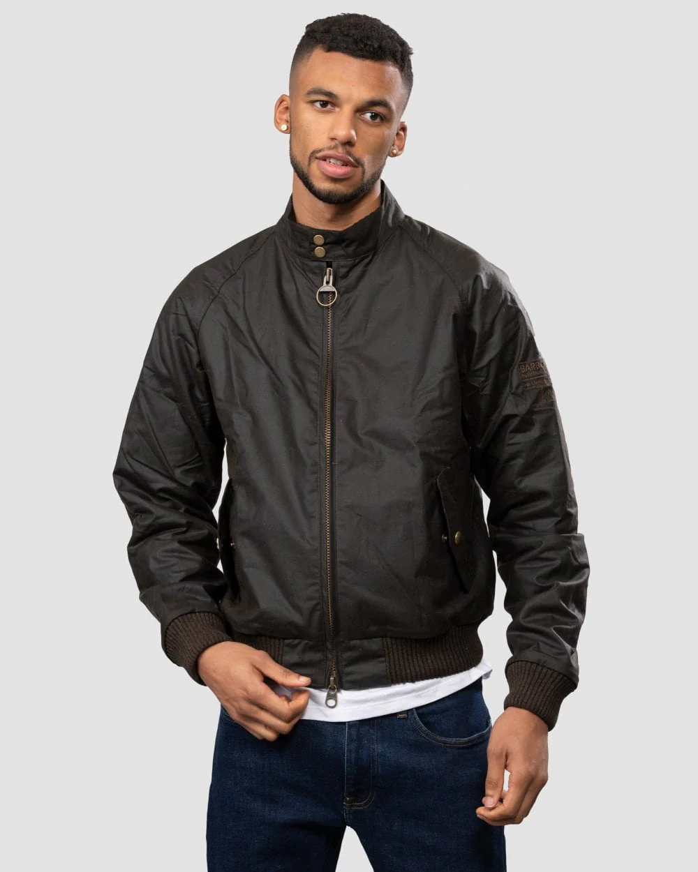 Barbour International Merchant Mens Wax Jacket - Olive - Image 4