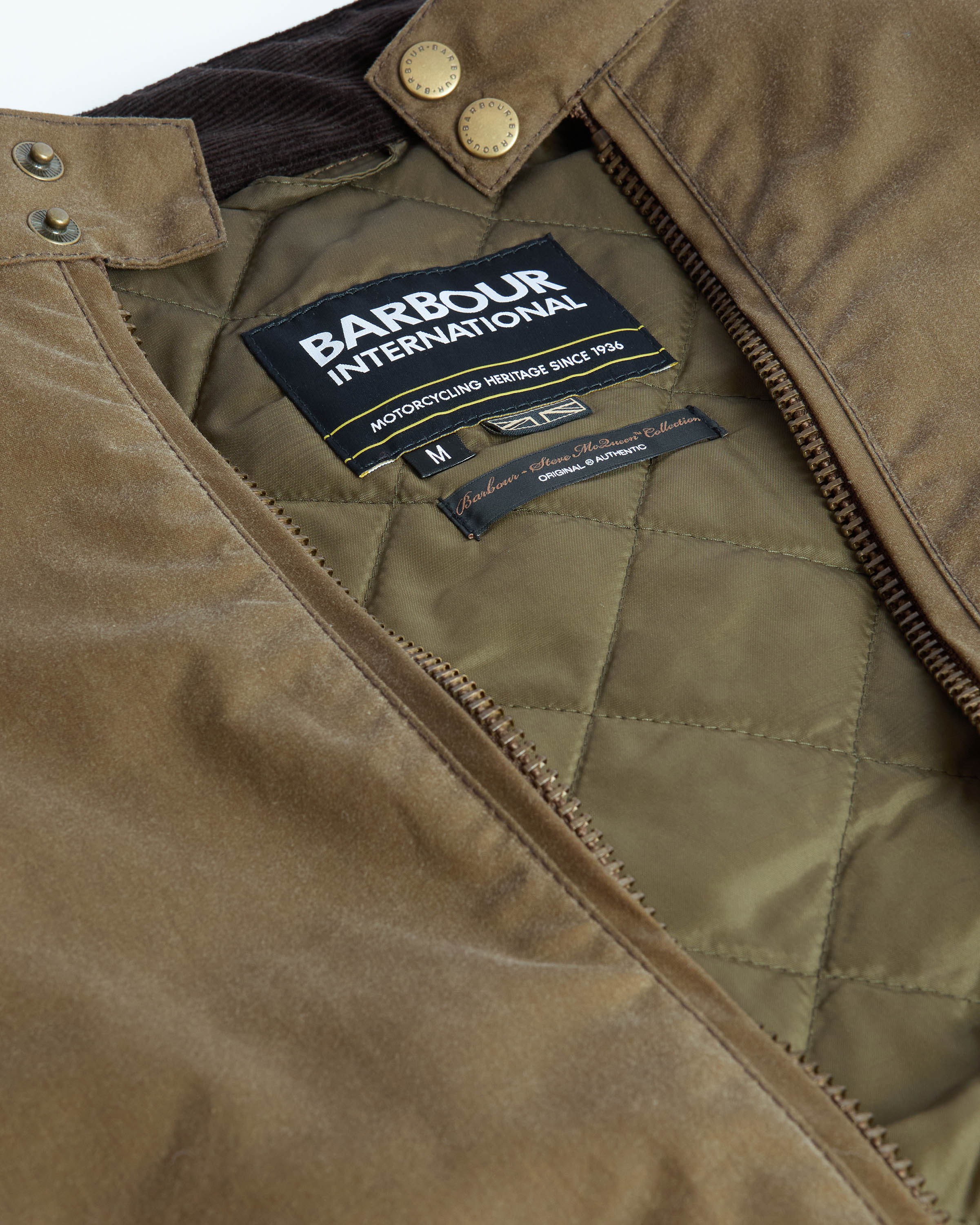 Barbour International Merchant Mens Wax Jacket - Sand - Image 2