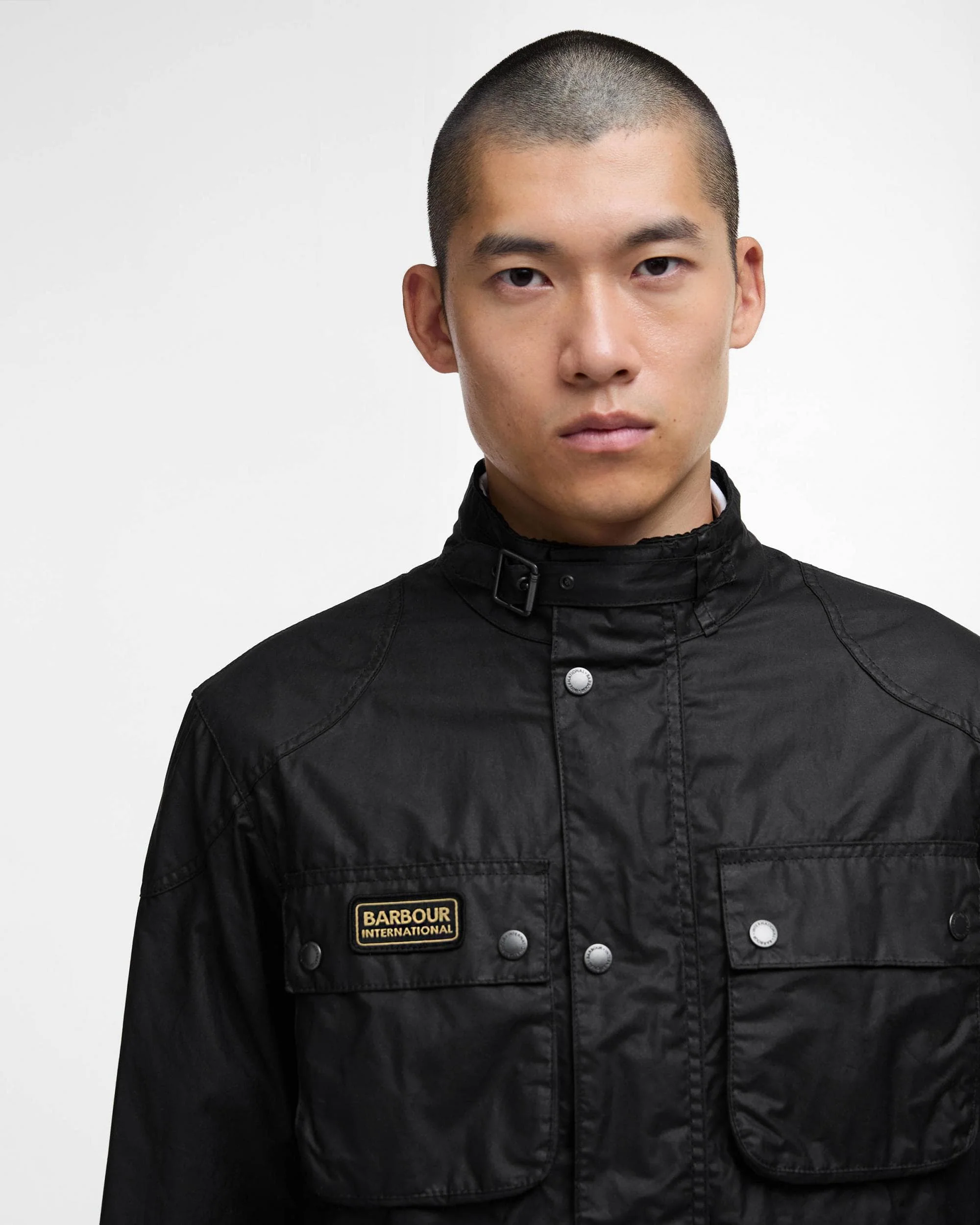 Barbour International Merton Mens Wax Jacket - Black - Image 2