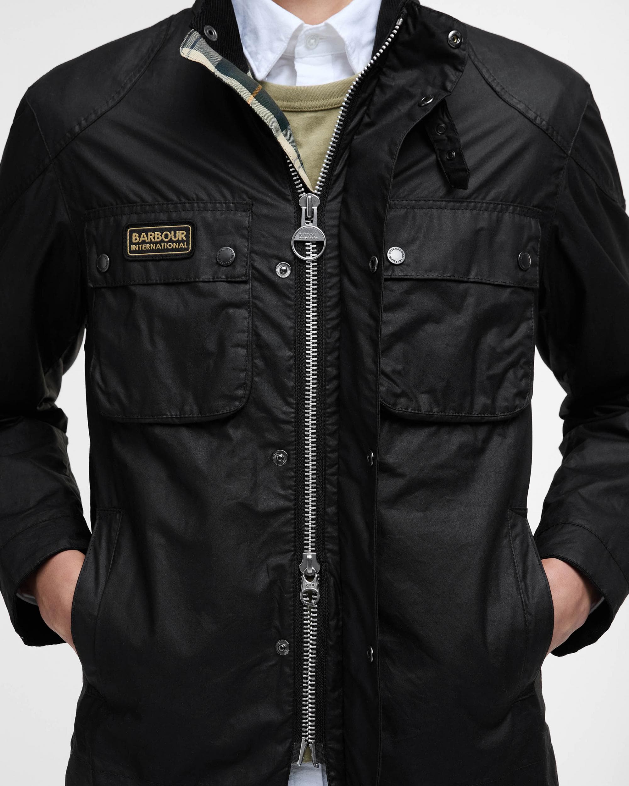 Barbour International Merton Mens Wax Jacket - Black - Image 4