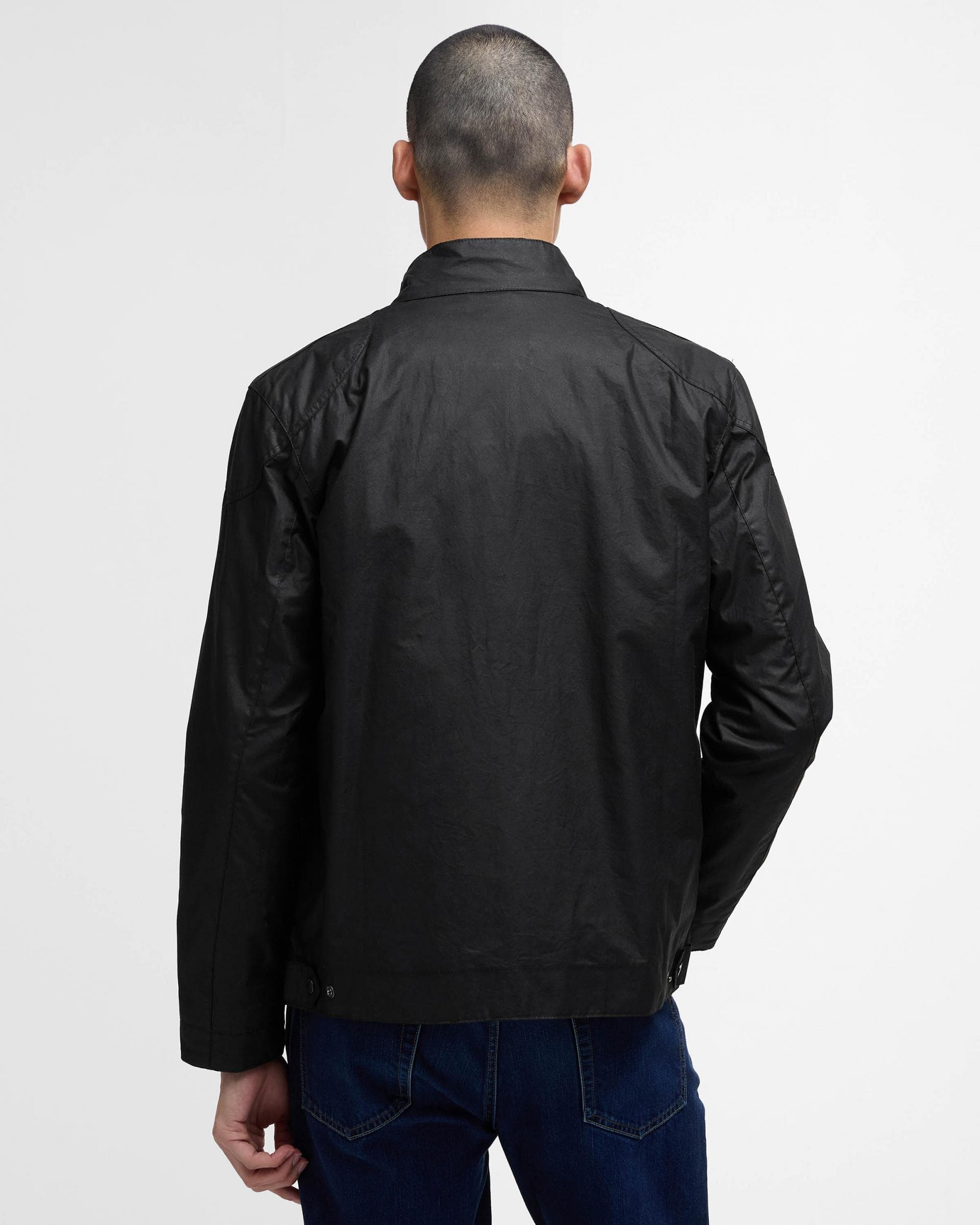 Barbour International Merton Mens Wax Jacket - Black - Image 6