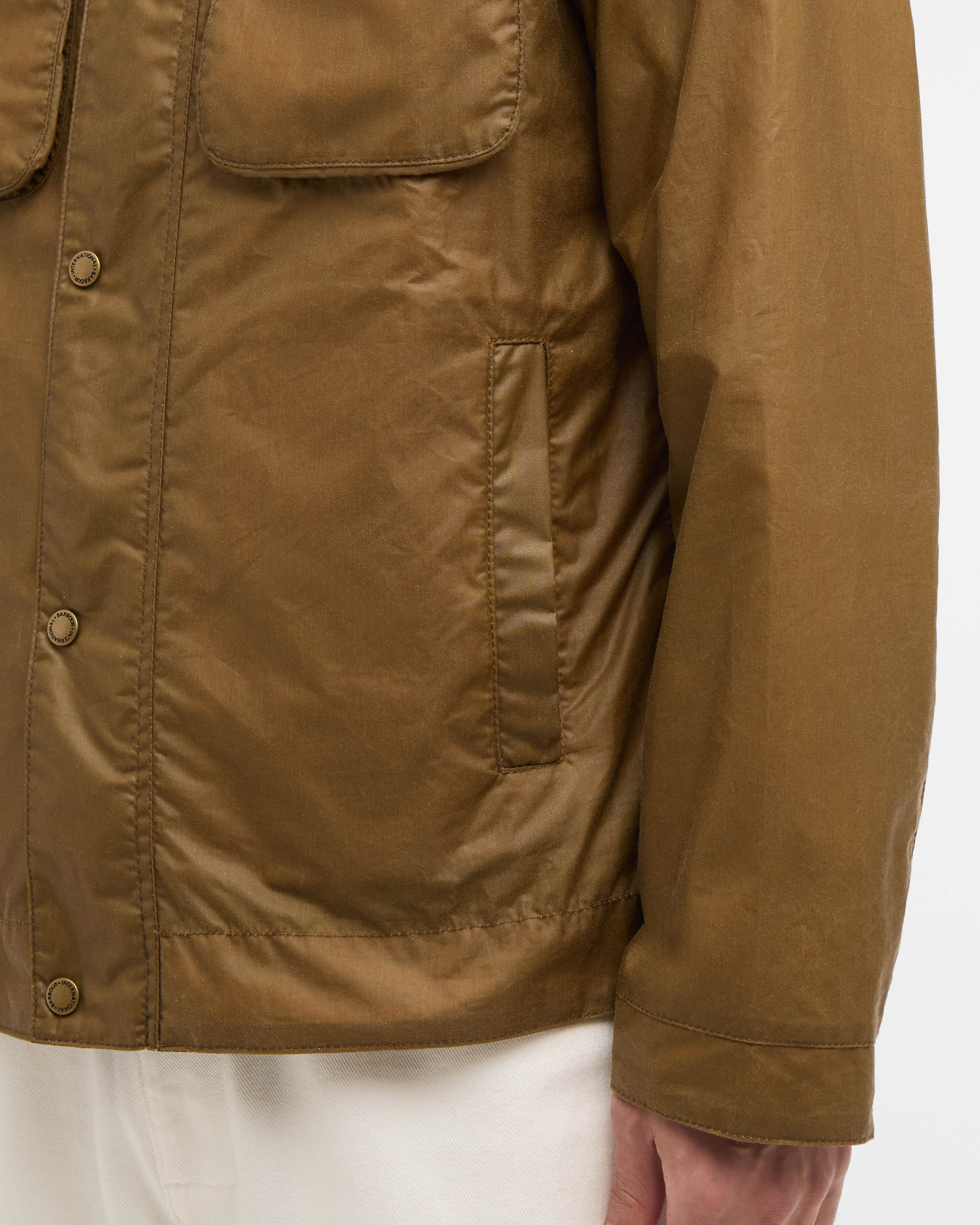 Barbour International Merton Mens Wax Jacket - Sand - Image 2