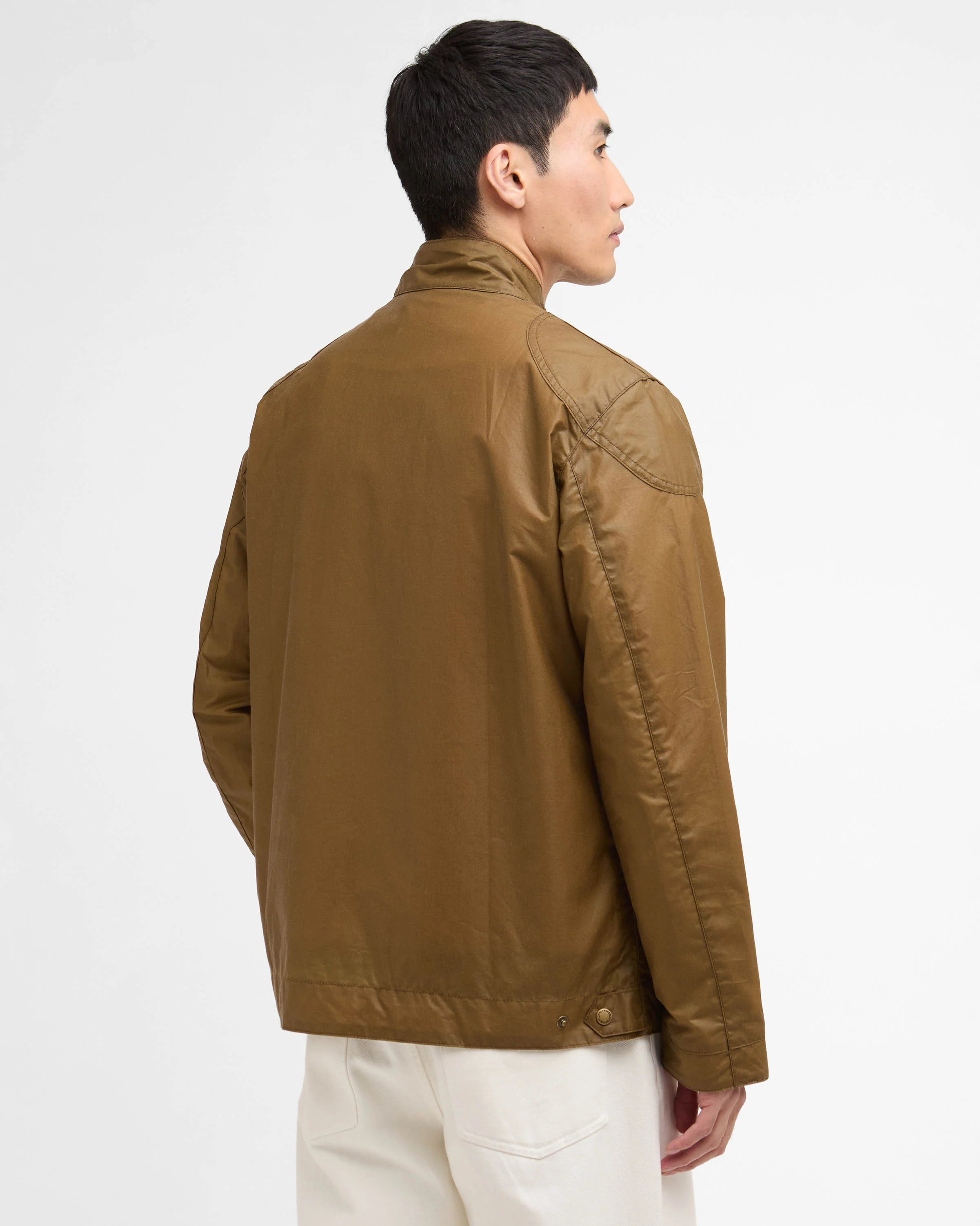 Barbour International Merton Mens Wax Jacket - Sand - Image 6