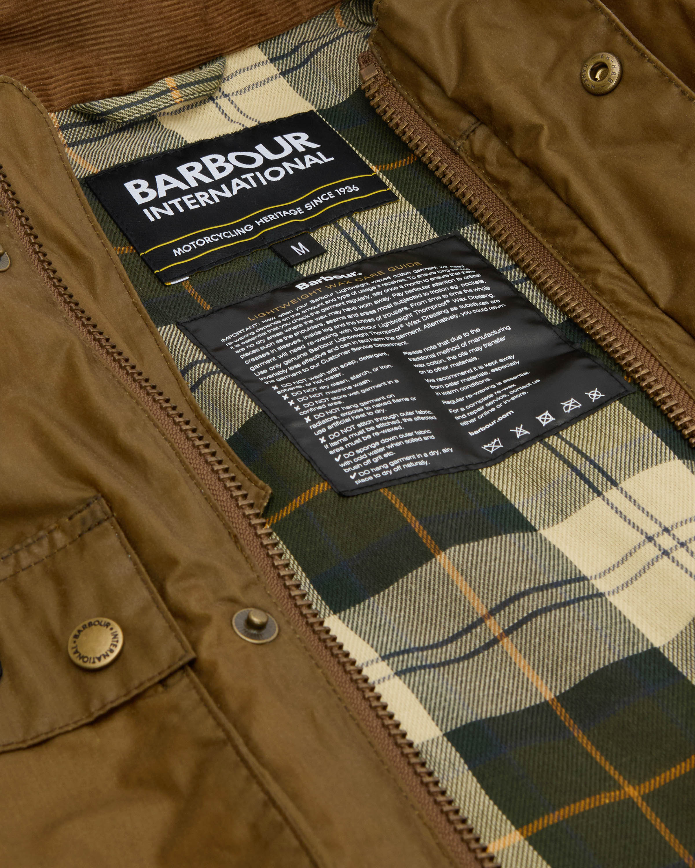 Barbour International Merton Mens Wax Jacket - Sand - Image 7