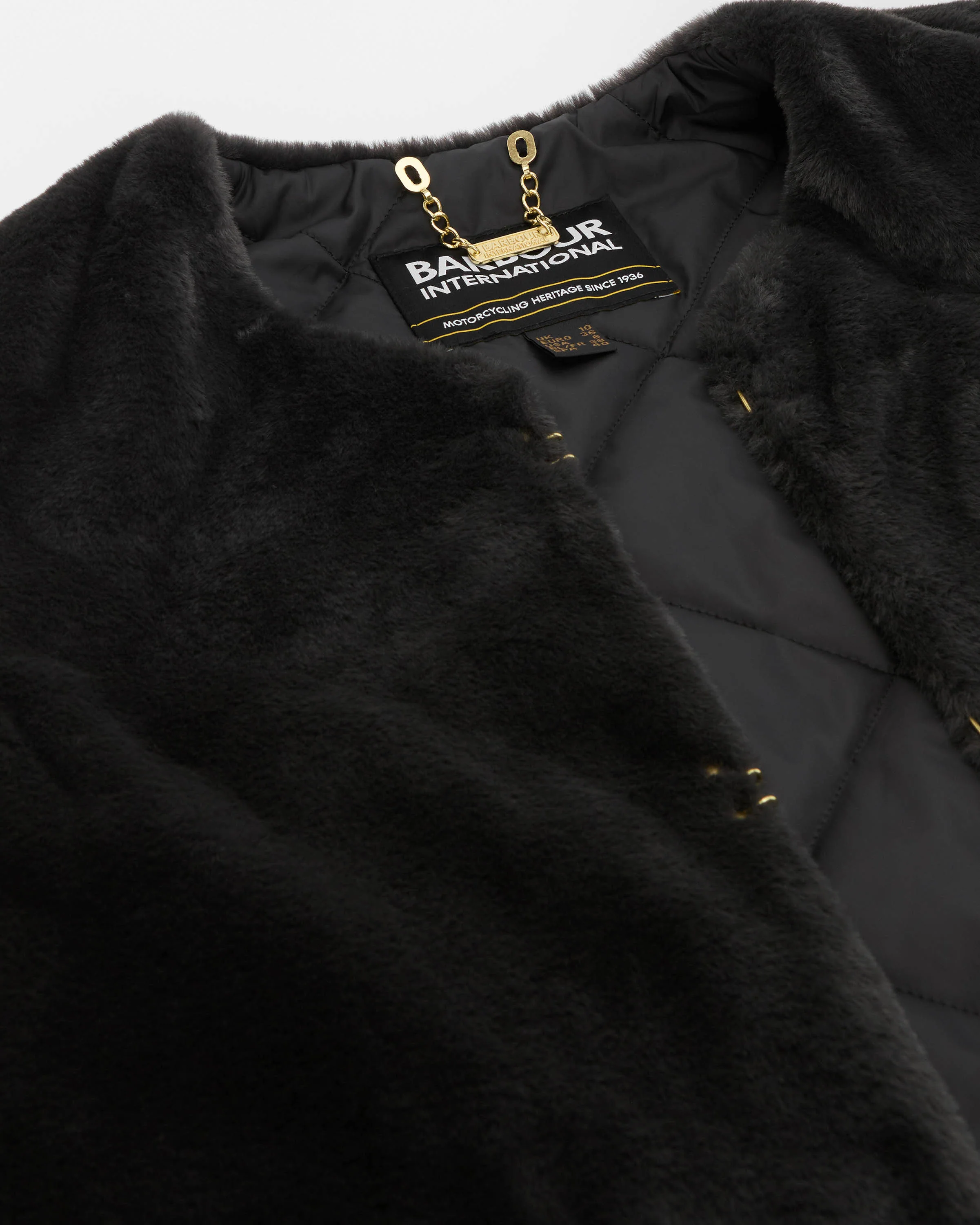 Barbour International Milan Womens Fur Gilet - Black - Image 5