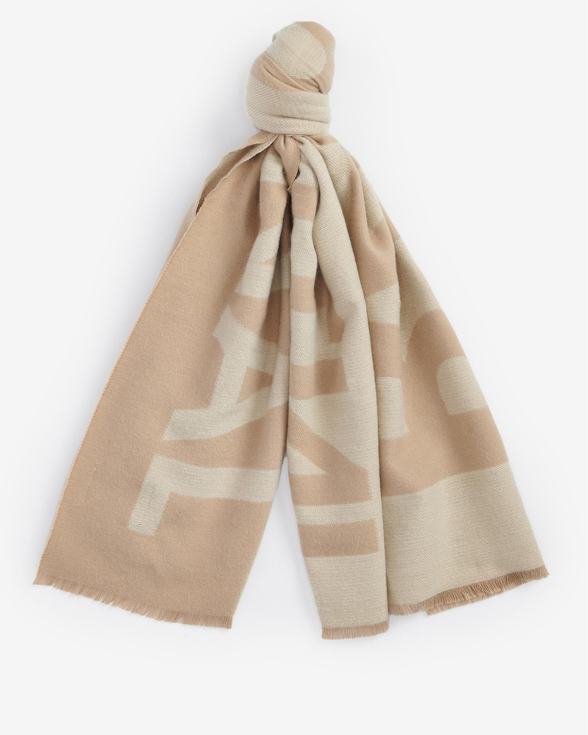 Barbour International Milla Logo Womens Scarf - Light Trench/Stone - Image 2