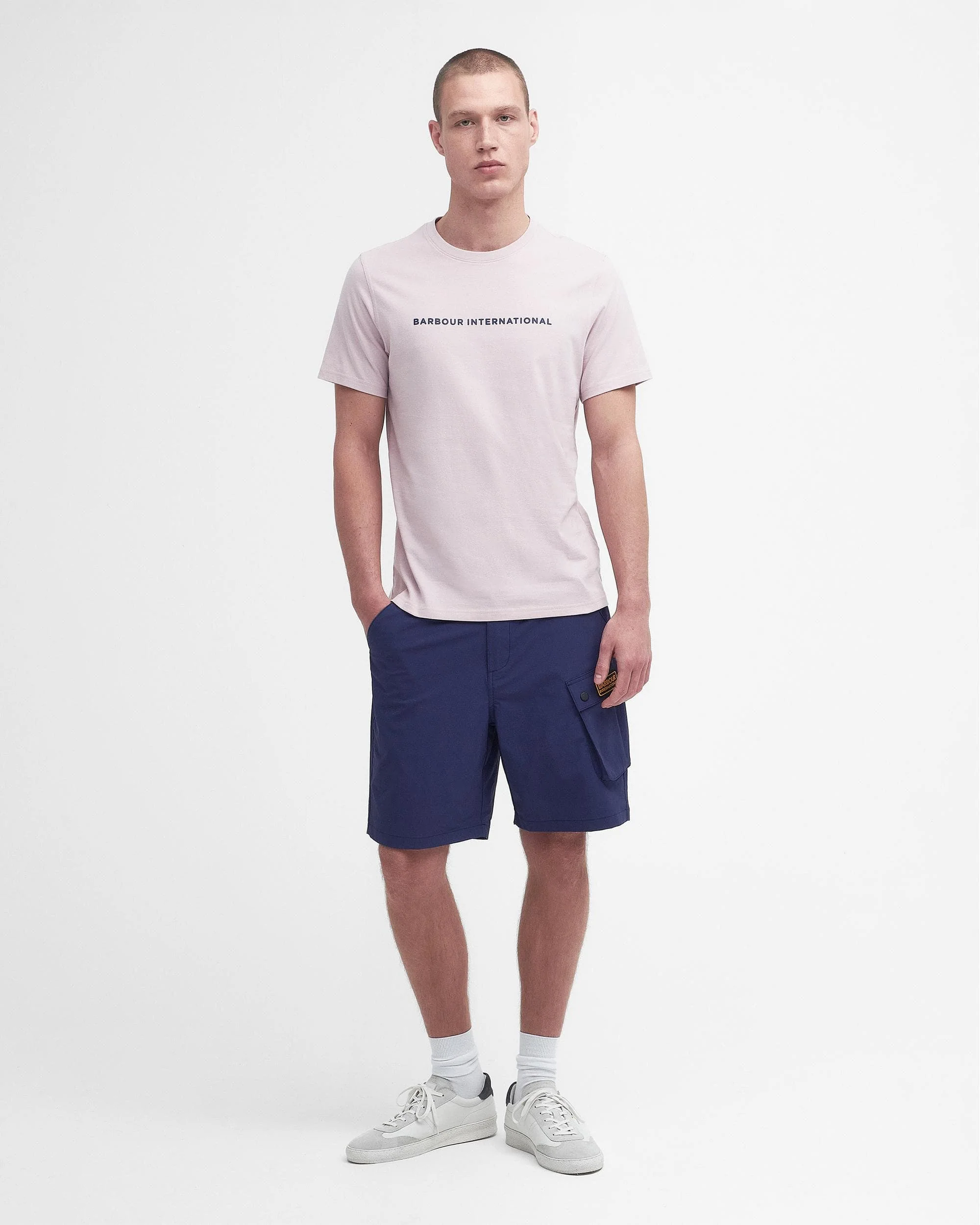 Barbour International Motored Mens Tailored T-Shirt - Dusk Pink - Image 3