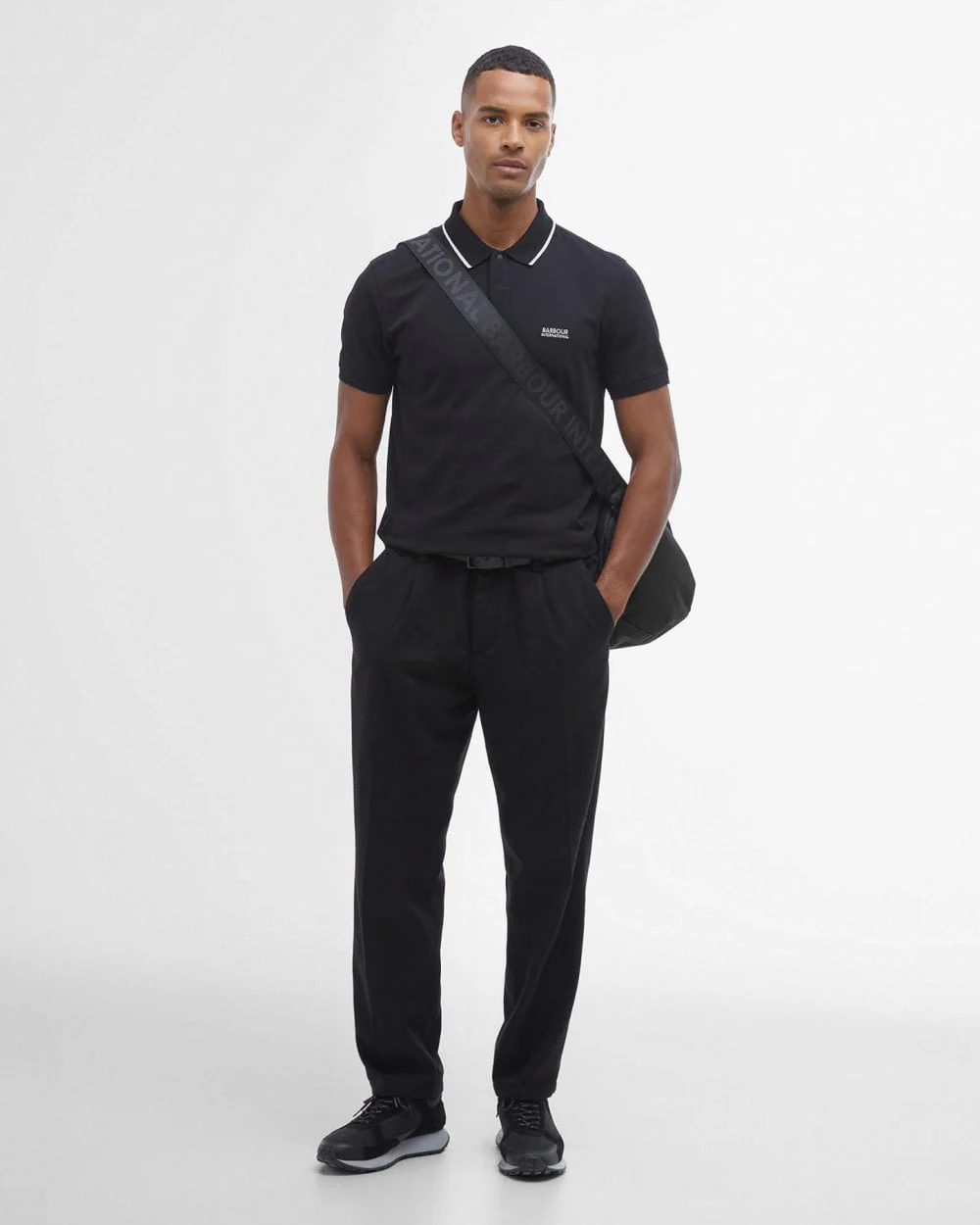 Barbour International Murphy Mens Contrast Tipped Polo Shirt - Image 2