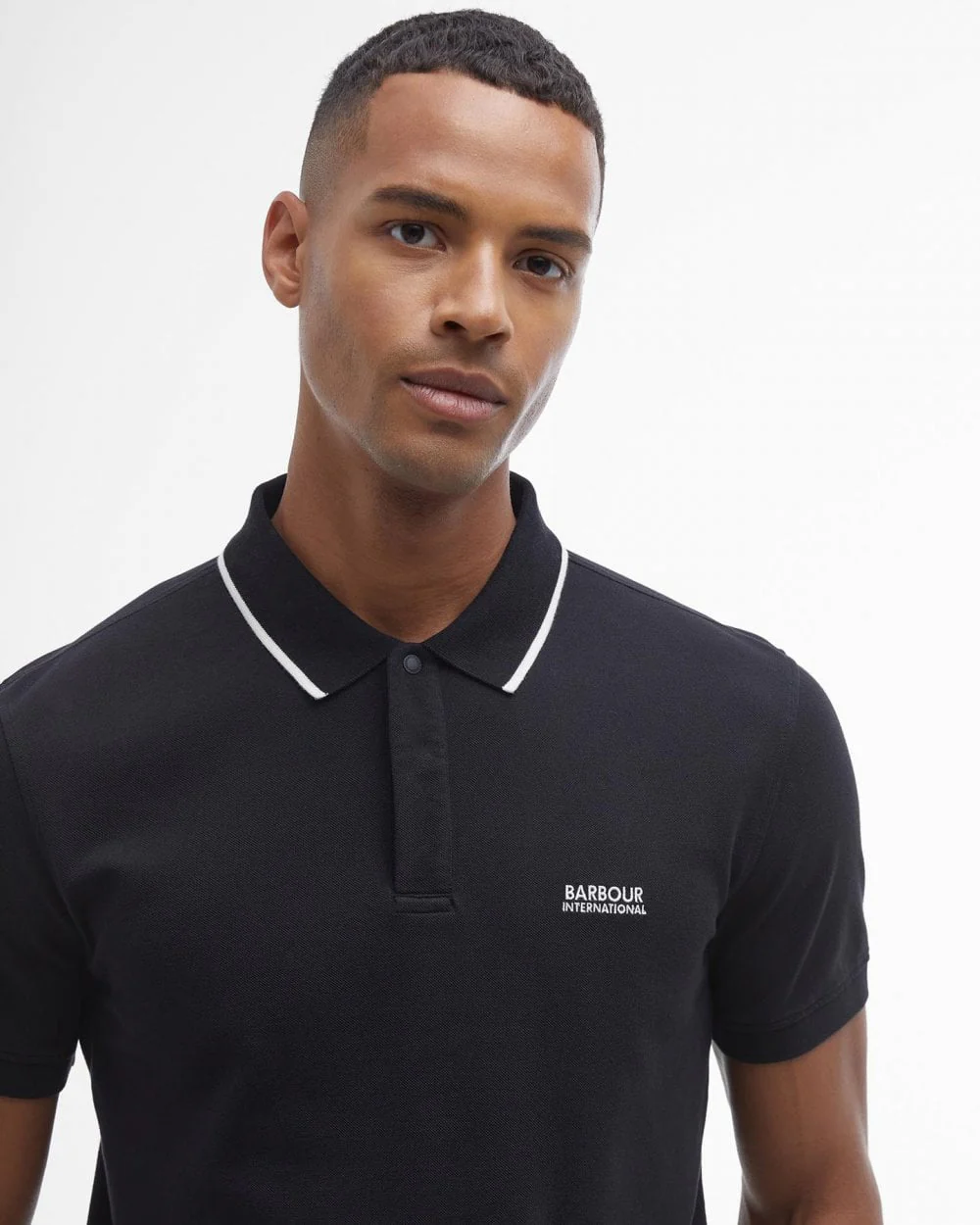 Barbour International Murphy Mens Contrast Tipped Polo Shirt - Image 3