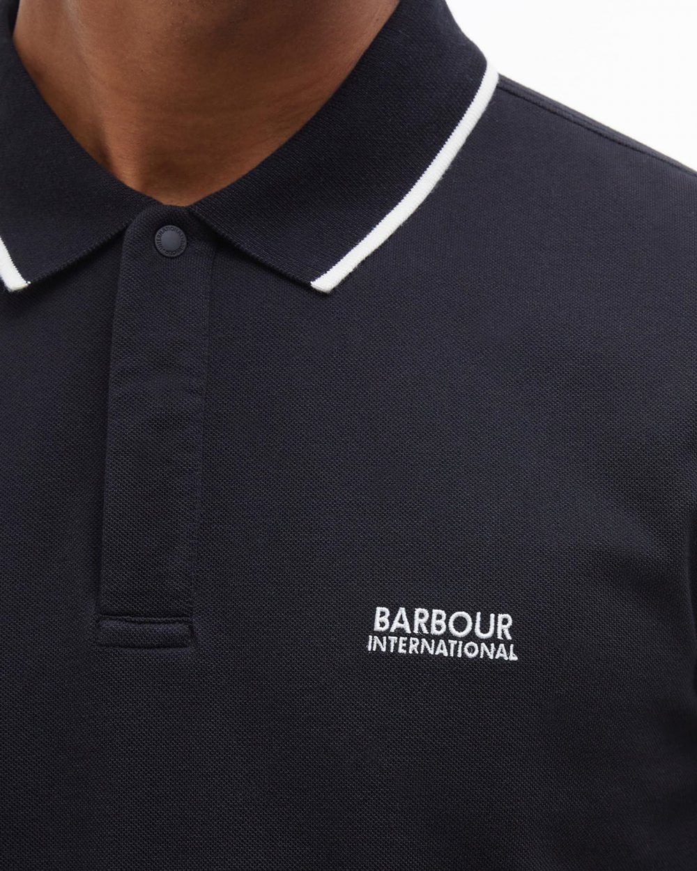 Barbour International Murphy Mens Contrast Tipped Polo Shirt - Image 4