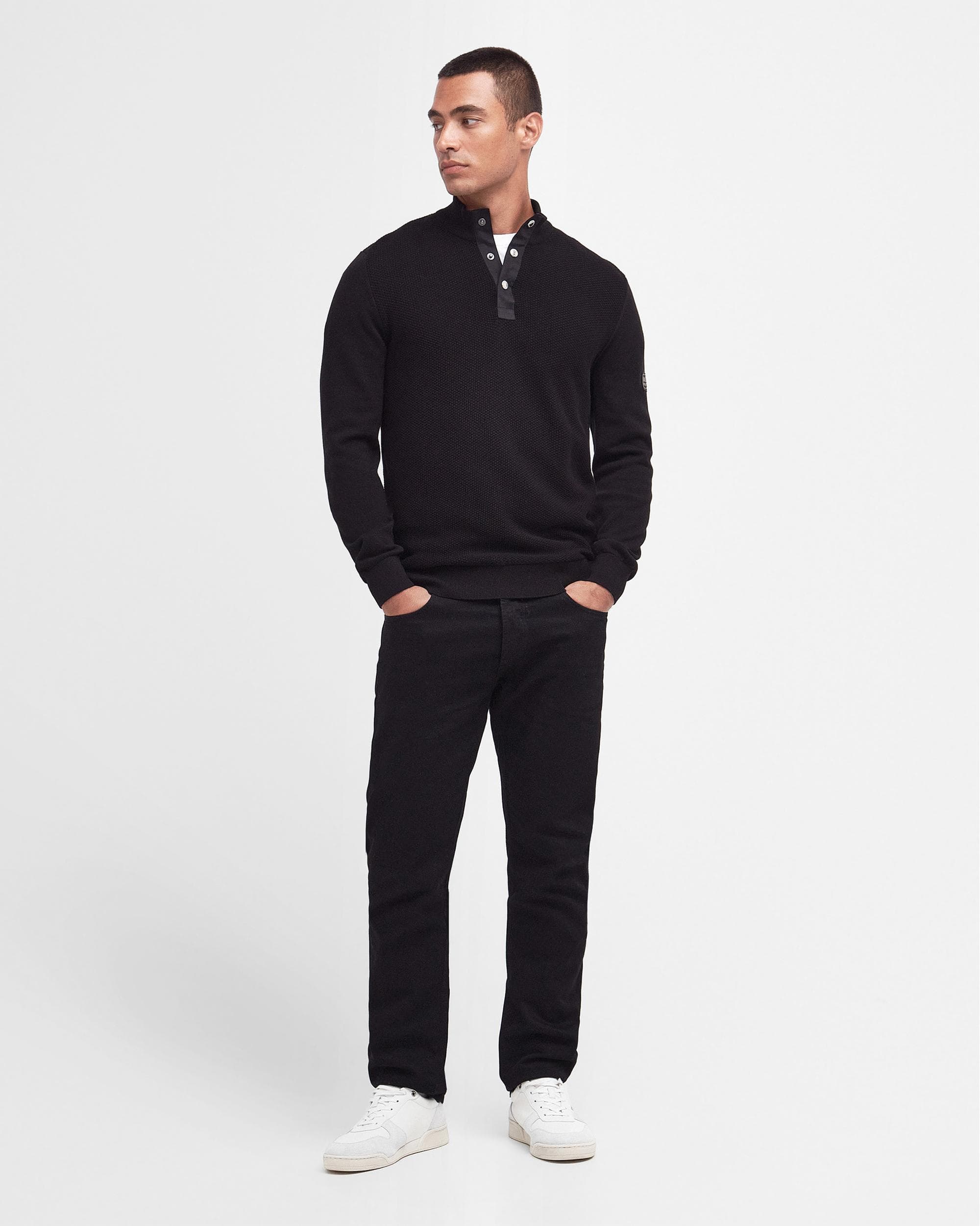 Barbour International Murrey Quarter Placket Mens Knitted Jumper - Image 3