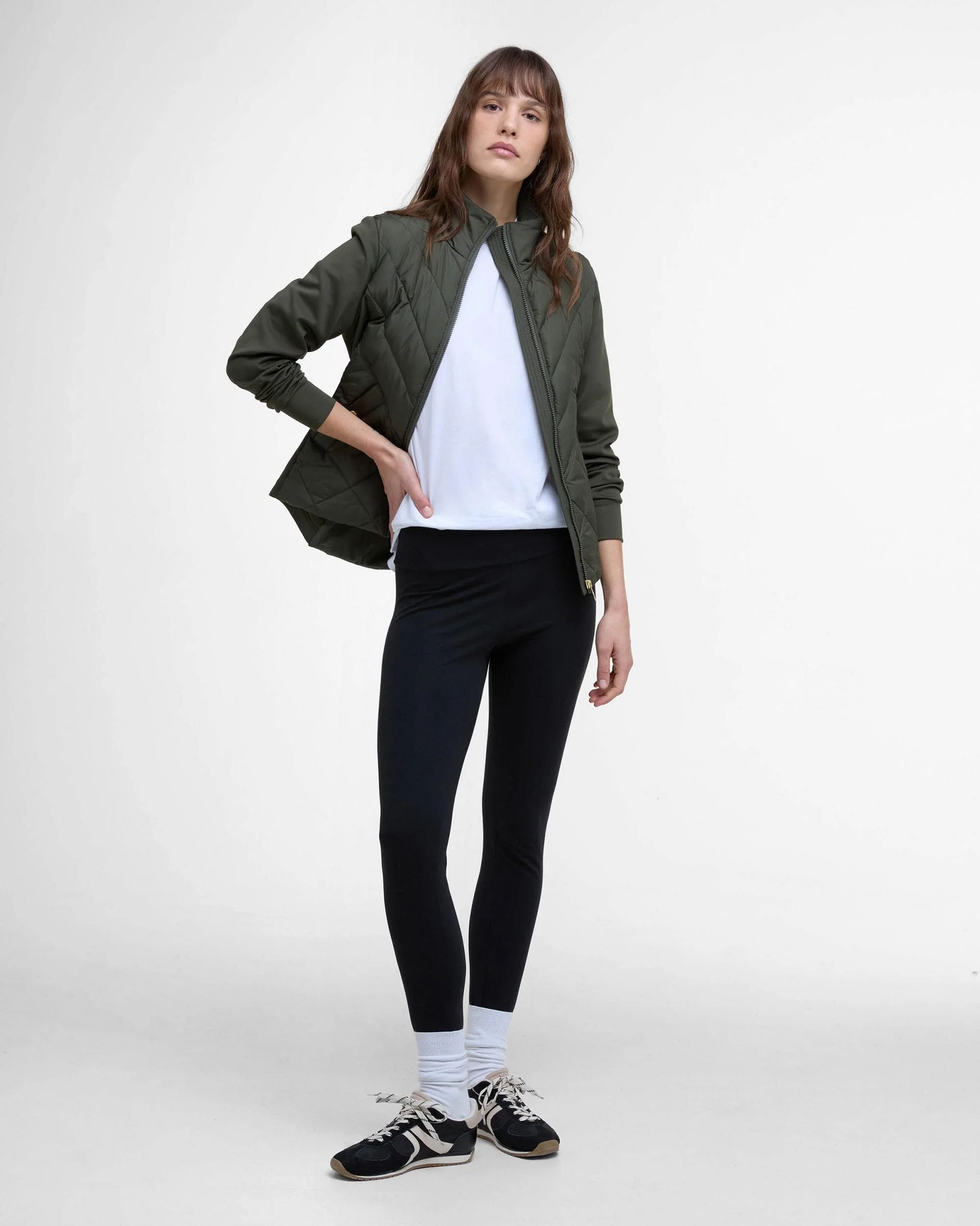 Barbour International Natalia Womens Quilted Hybrid Jacket - Envy - Image 4