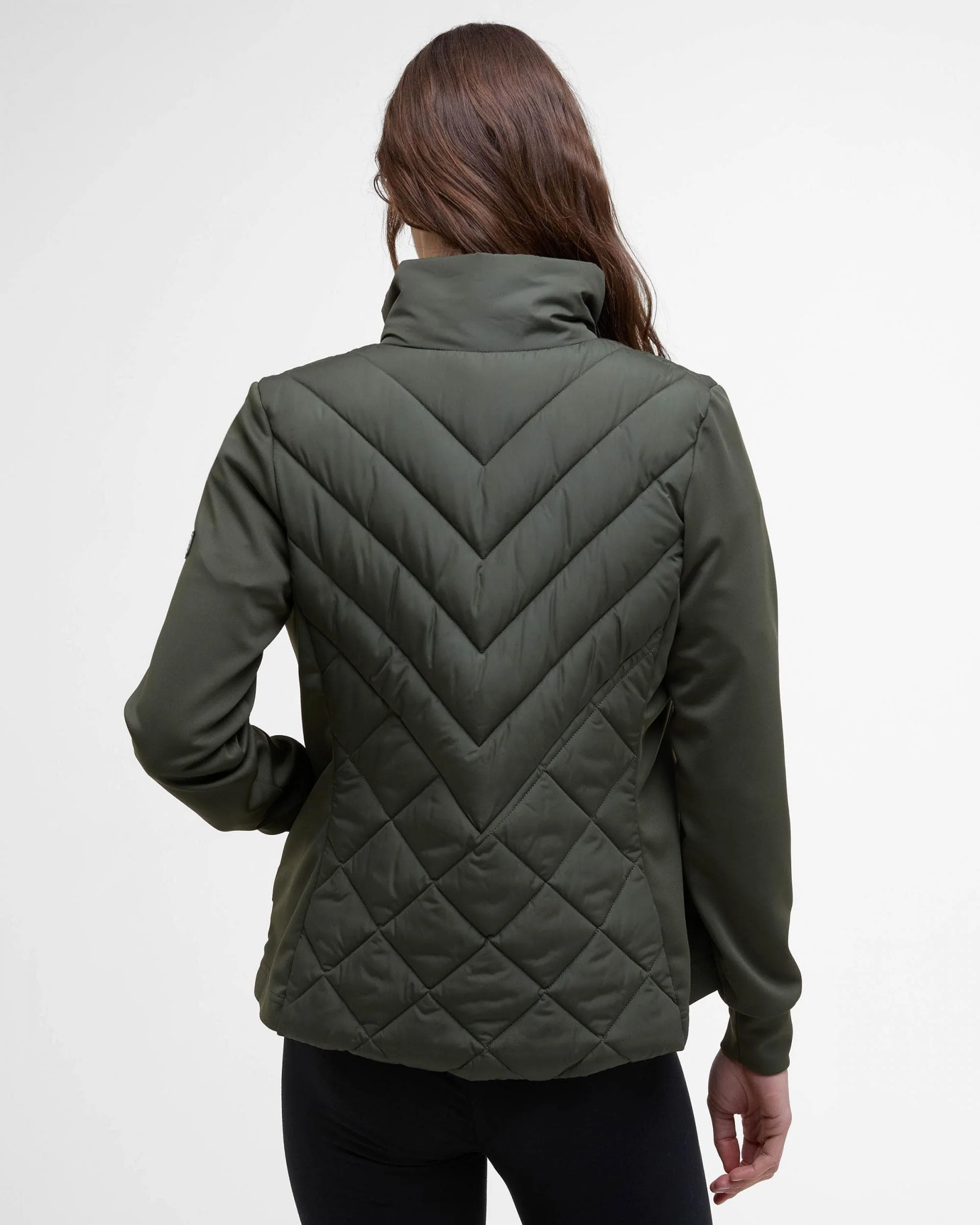 Barbour International Natalia Womens Quilted Hybrid Jacket - Envy - Image 6