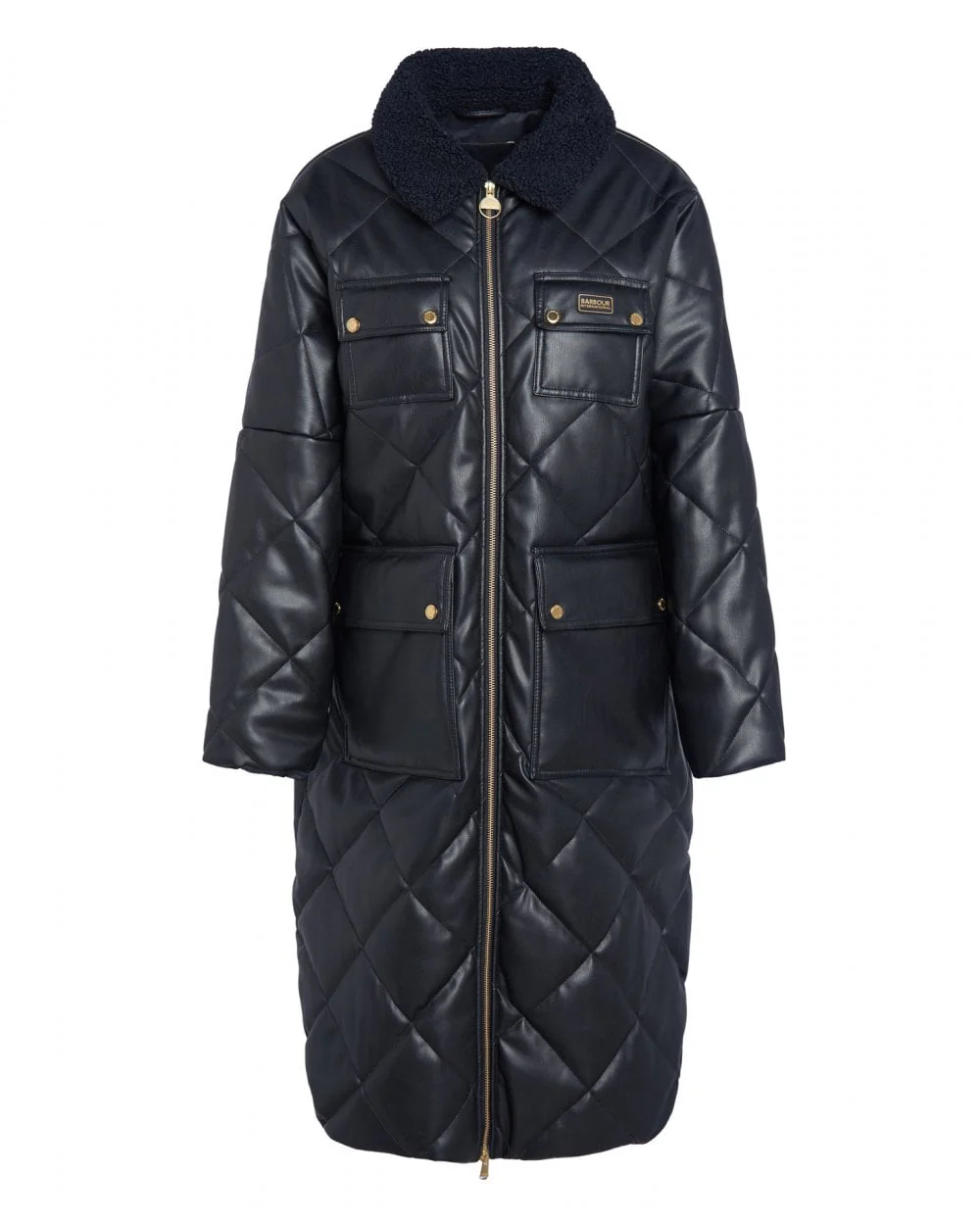 Barbour International Neutron Womens Long Quilted Jacket - Image 2