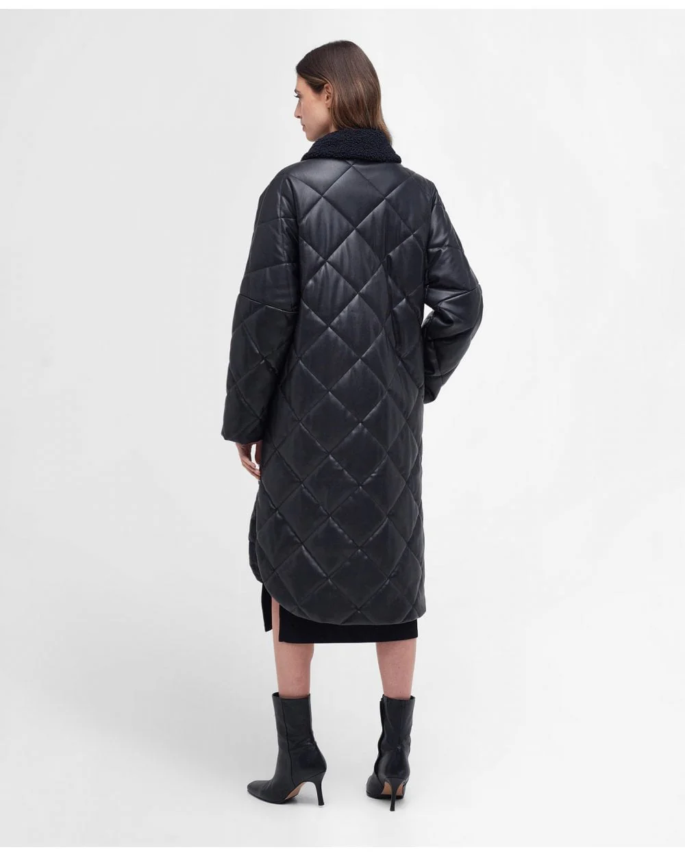 Barbour International Neutron Womens Long Quilted Jacket - Image 4