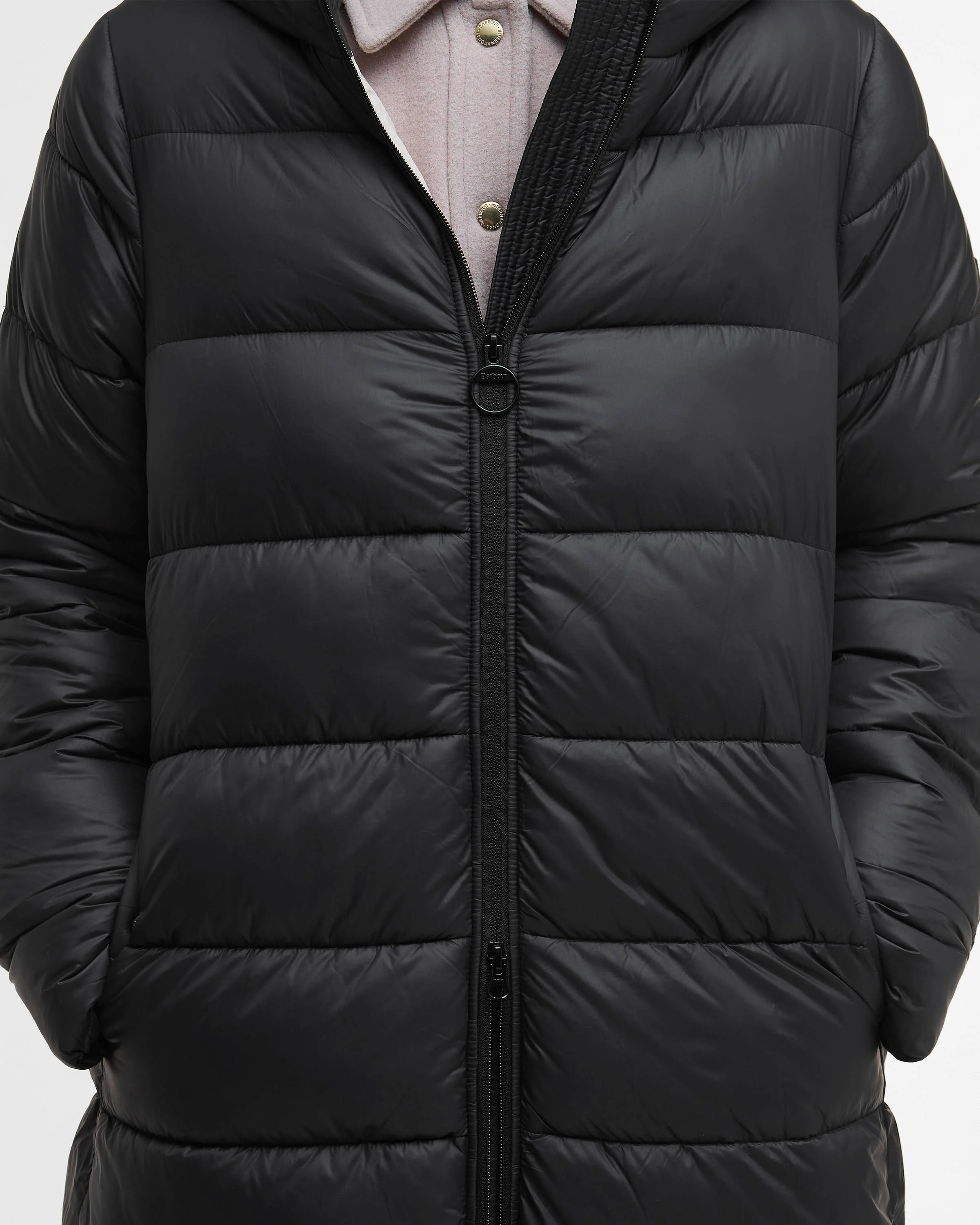 Barbour International Olivios Womens Longline Puffer Jacket - Black - Image 2