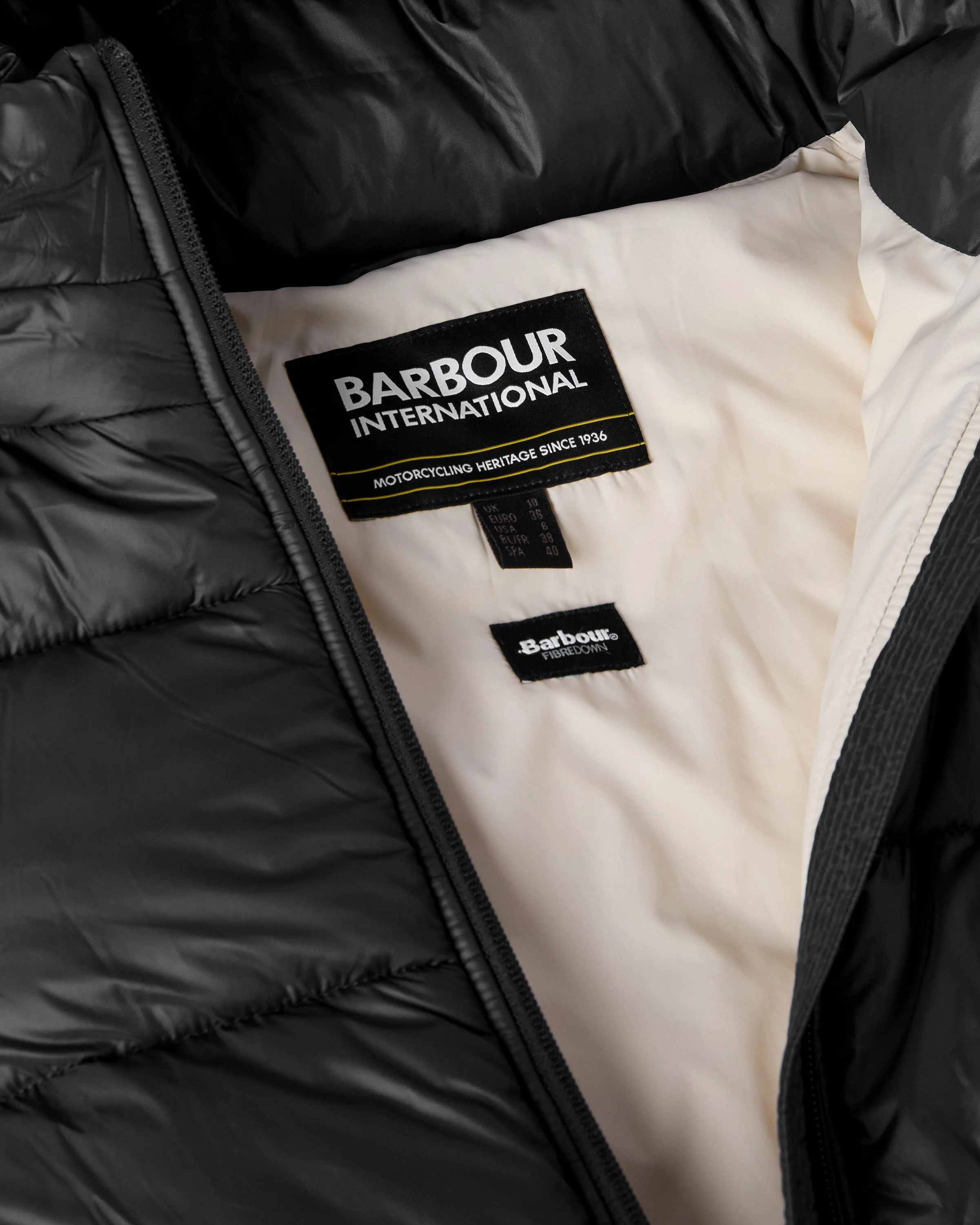 Barbour International Olivios Womens Longline Puffer Jacket - Black - Image 7
