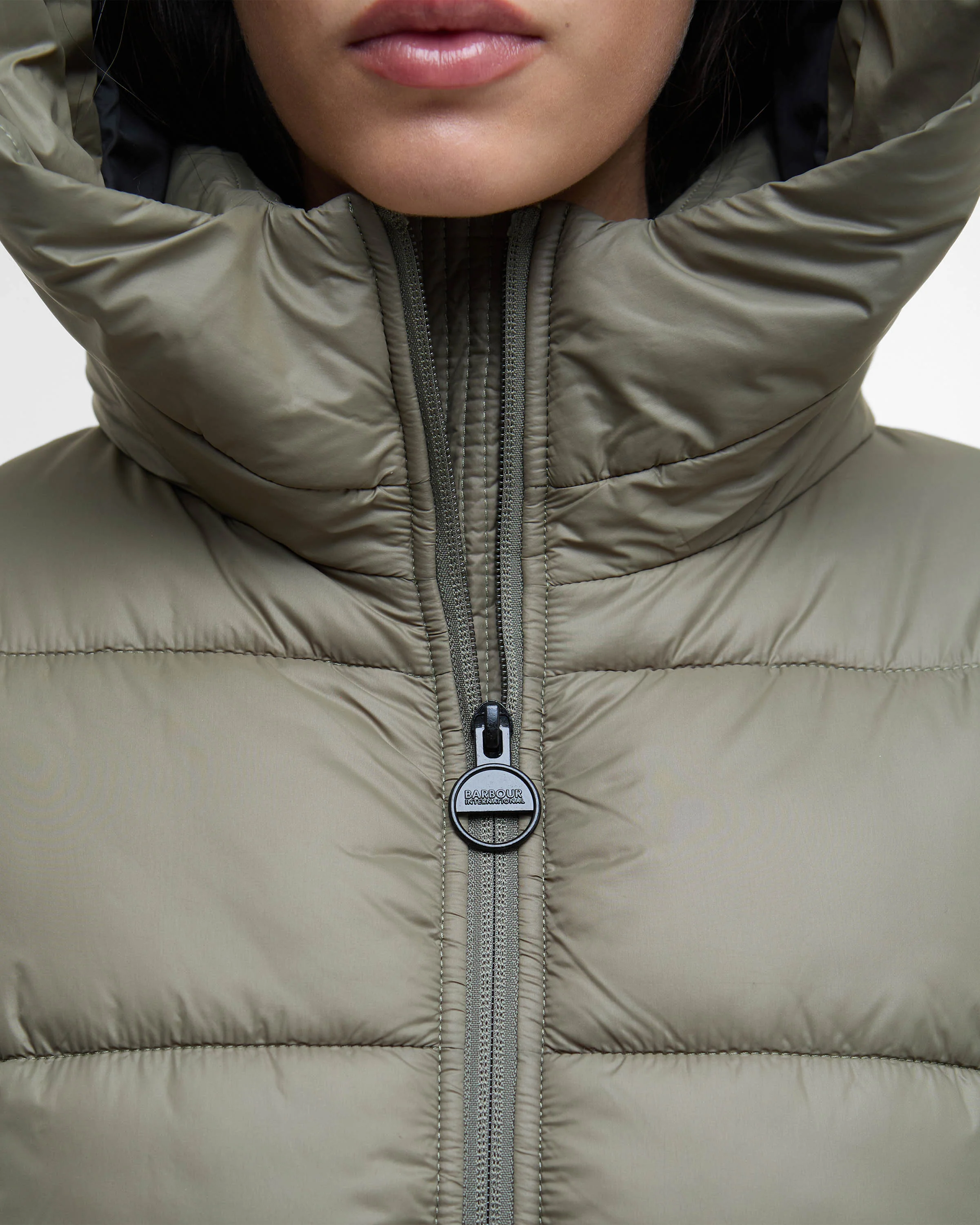 Barbour International Olivios Womens Puffer Jacket - Dusky Khaki - Image 7