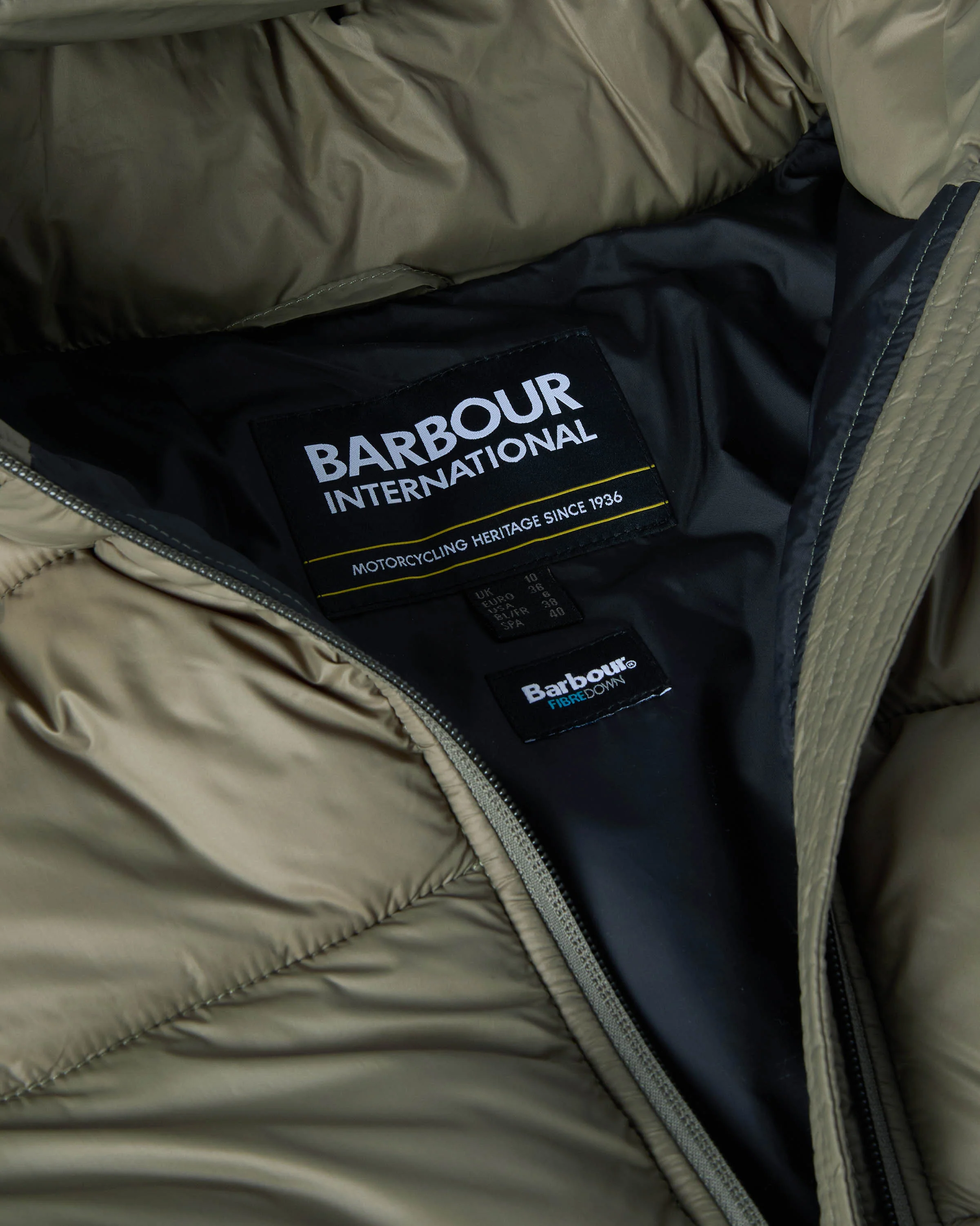 Barbour International Olivios Womens Puffer Jacket - Dusky Khaki - Image 8