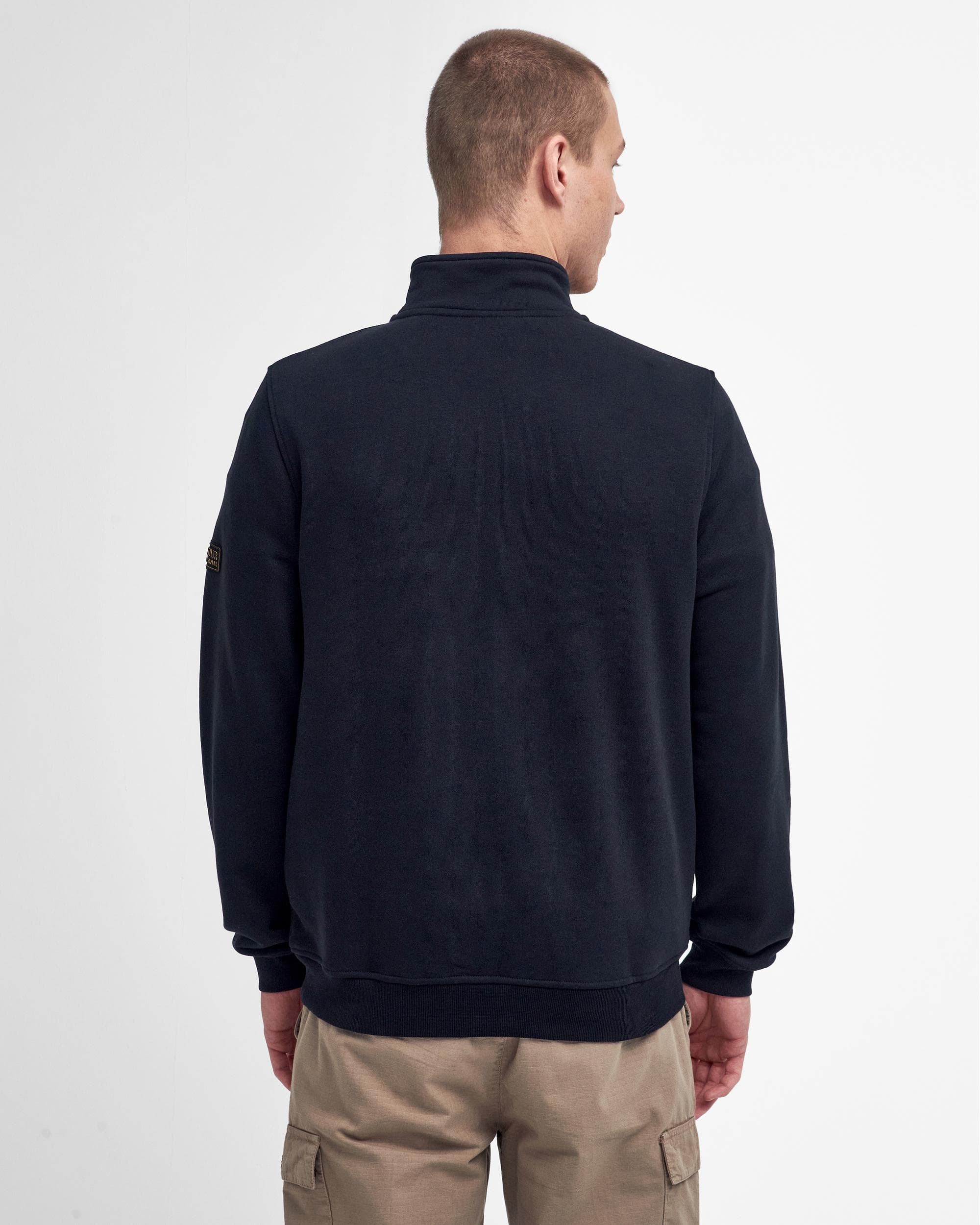 Barbour International Outline Mens Funnel Neck Sweatshirt - Black - Image 4